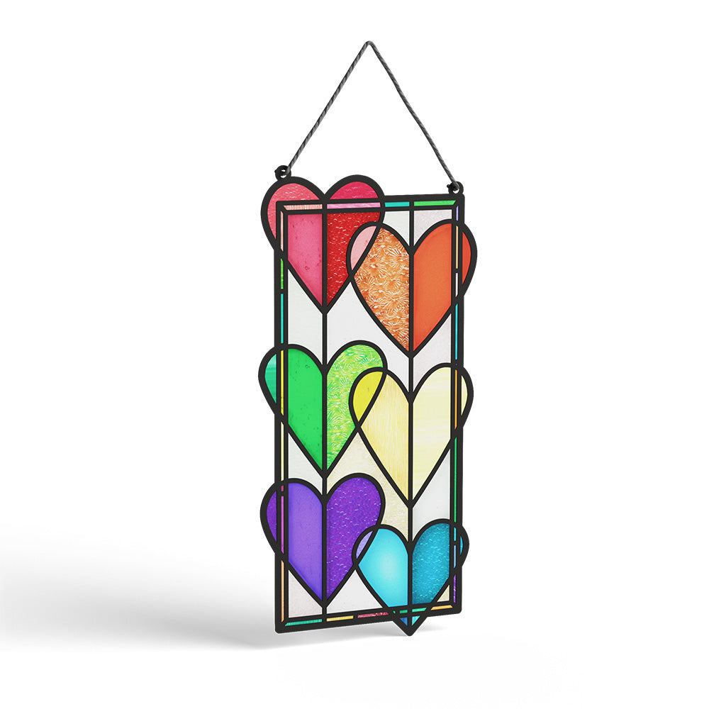 Rainbow Hearts Suncatcher Card、mySite、solidvoid