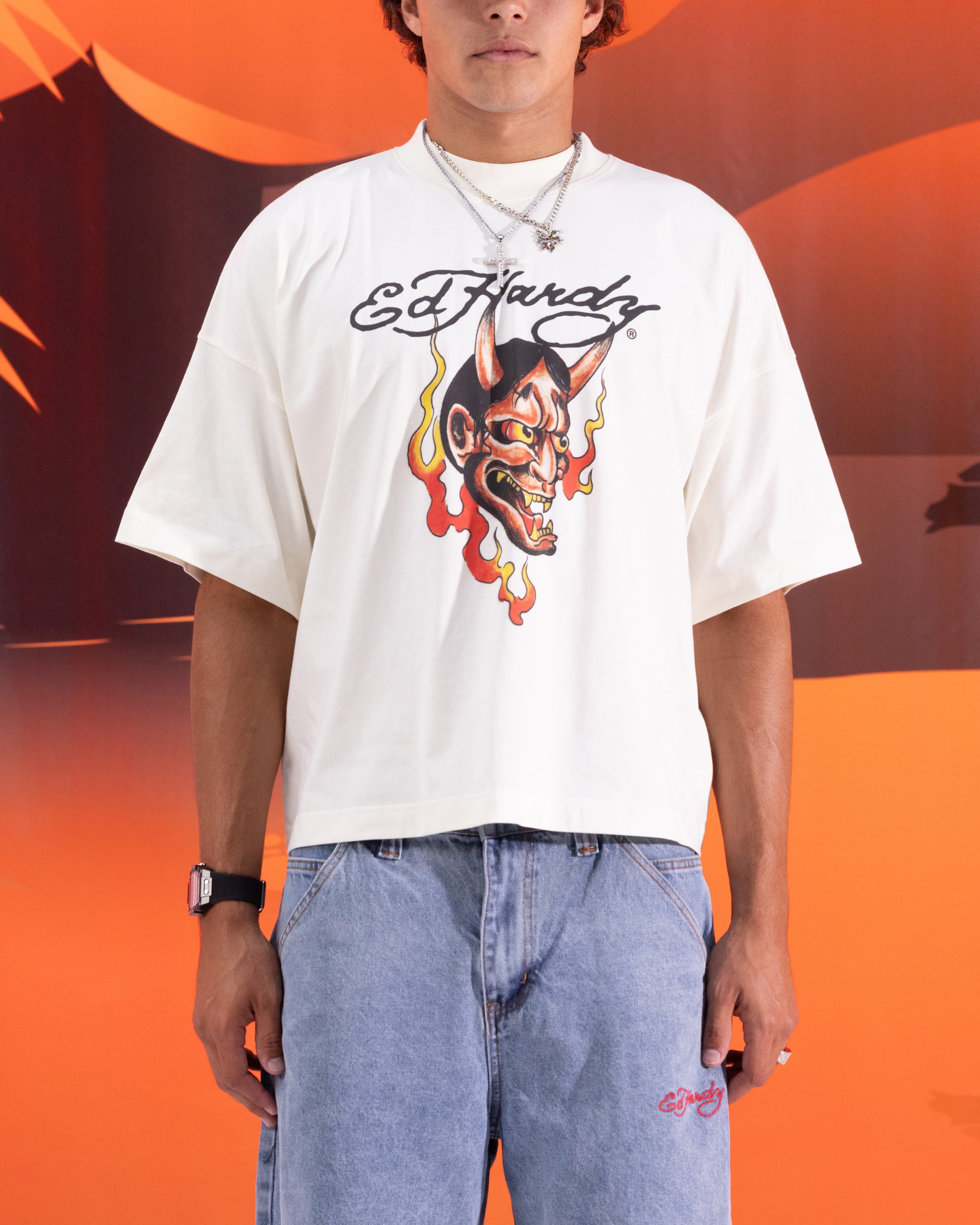 Ed Hardy Devil T-Shirt Off White、mySite、zt4zffjzw