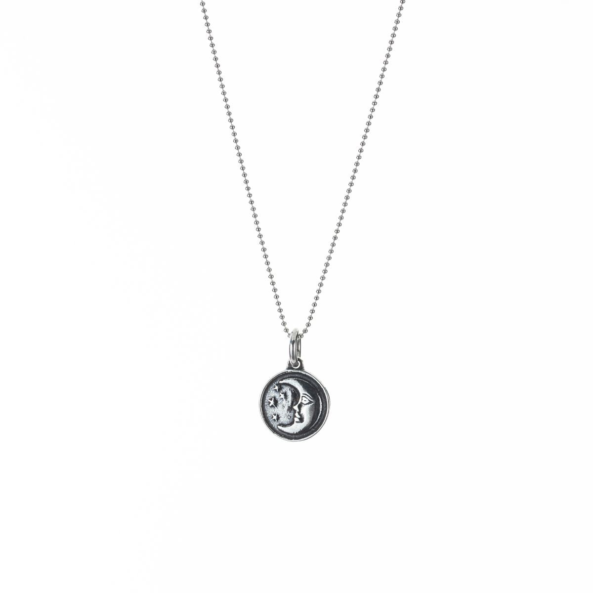 Sun and Moon Coin Pendant Double Sided Necklace in Silver、mySite、topwebapps