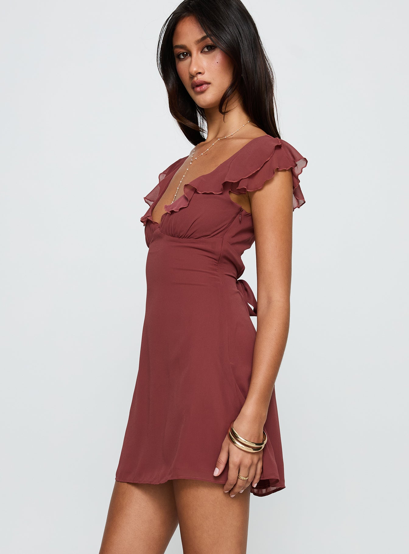 I Guess So Mini Dress Currant、mySite、solidvoid