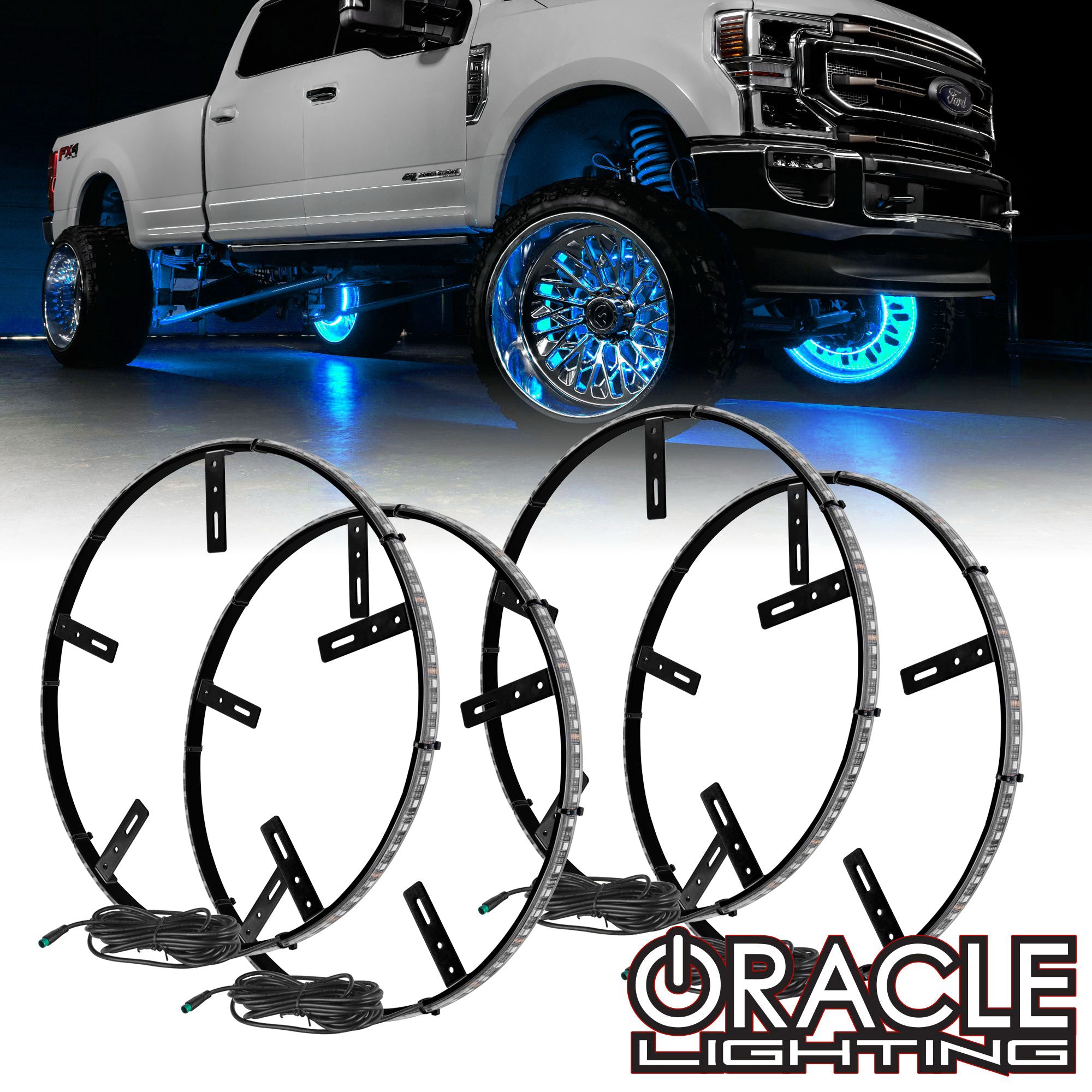 ORACLE Lighting LED Illuminated Wheel Rings - Double Row - White LED、mySite、nflplayoffbracketp