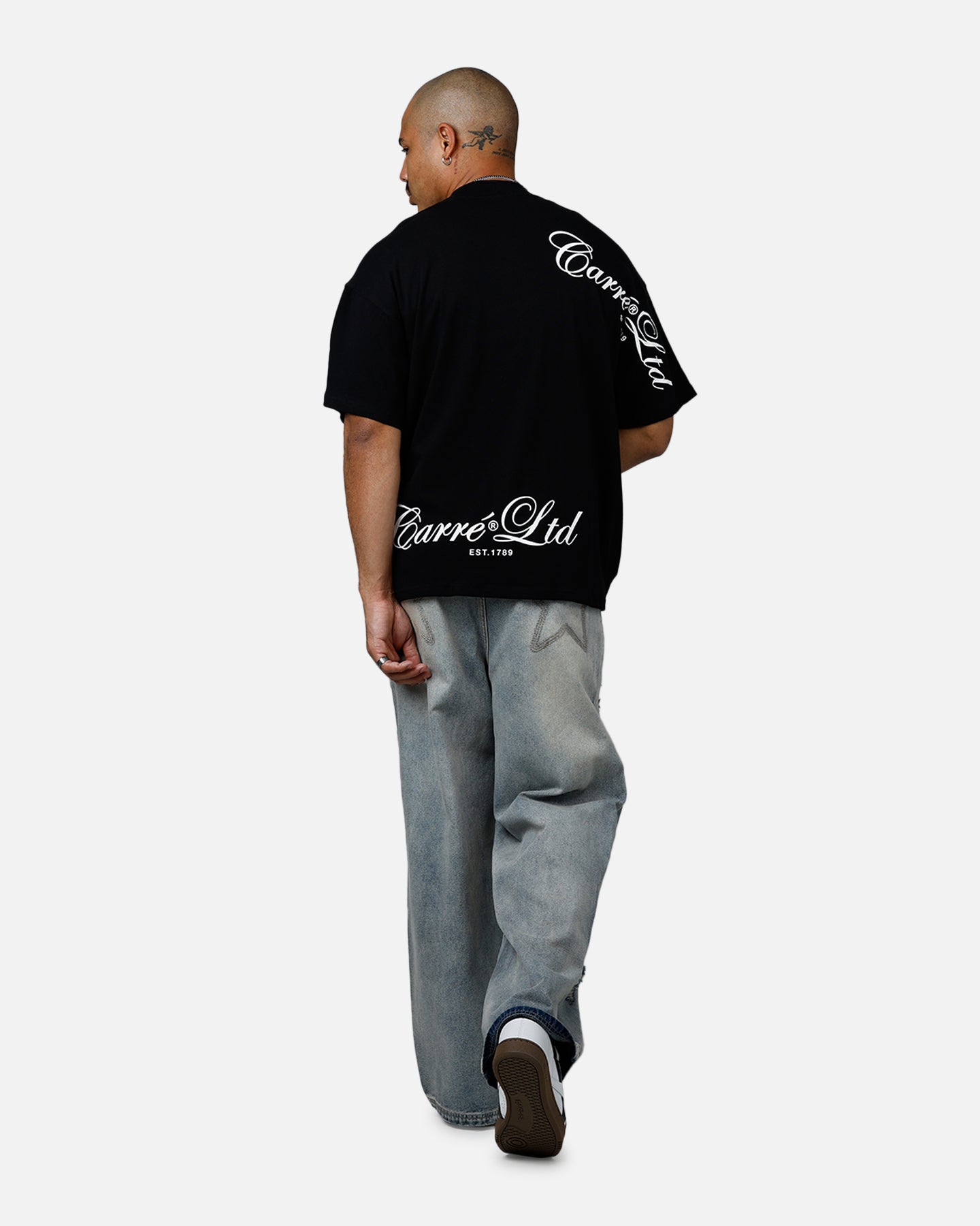 Carre Side Script Oversized T-Shirt Black/White、mySite、zt4zffjzw