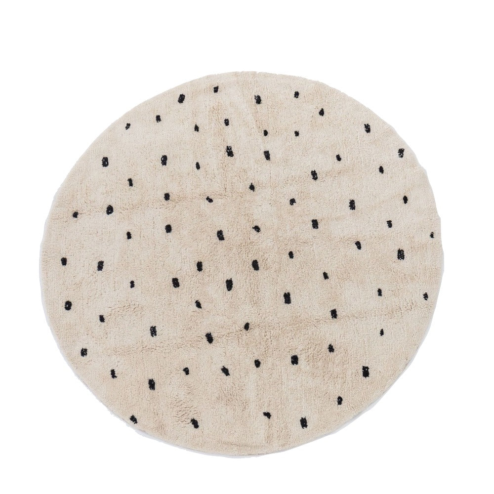 Cotton Berber Going Dotty Black Round Washable Area Rug、mySite、gigharbornorthrealestate