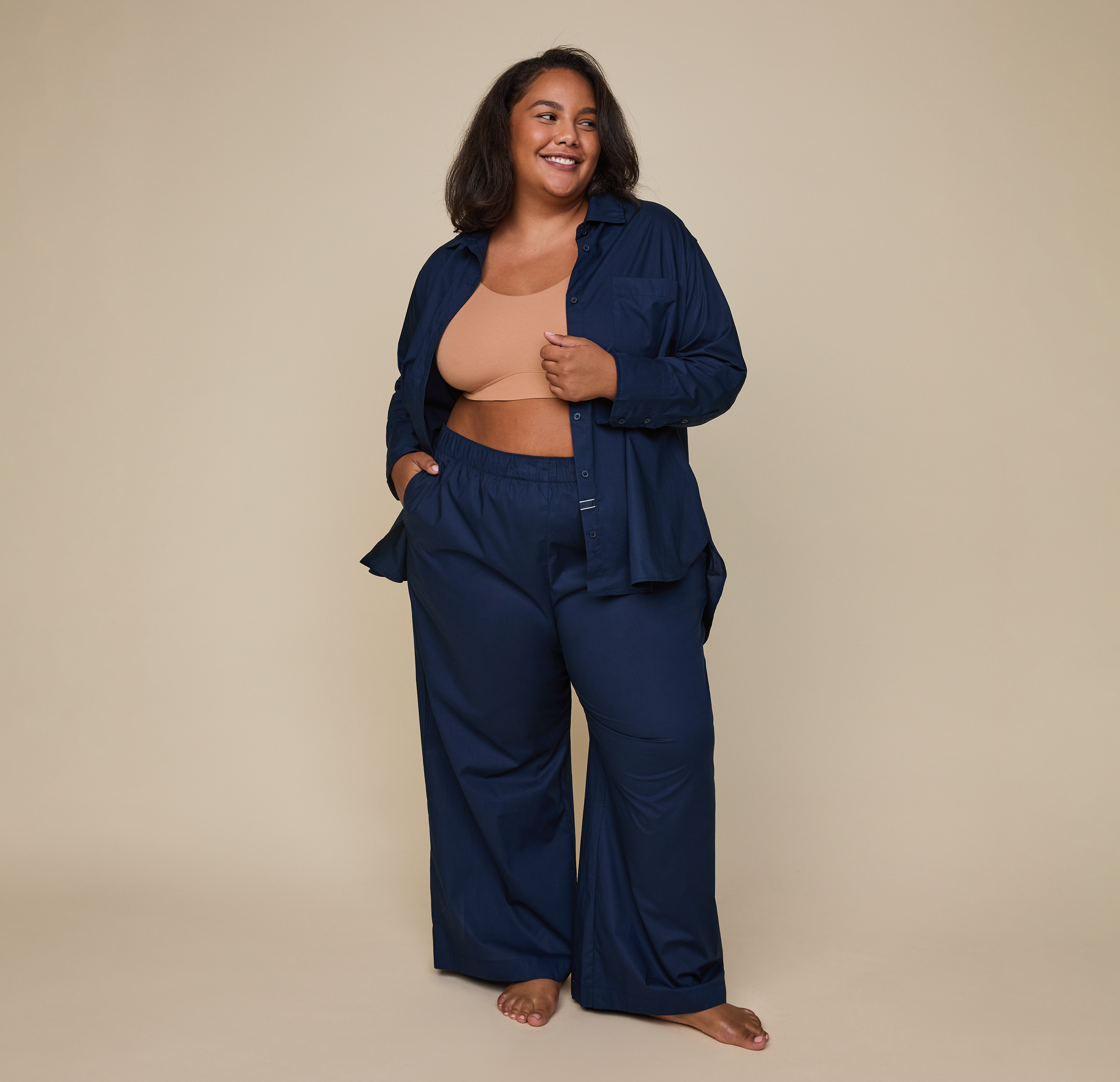 Classic Poplin Pajama Shirt - Midnight、mySite、bengalsvssteelers