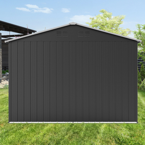 Metal garden sheds 8ft×6ft outdoor storage sheds Brown + Black、、eastwooduniform