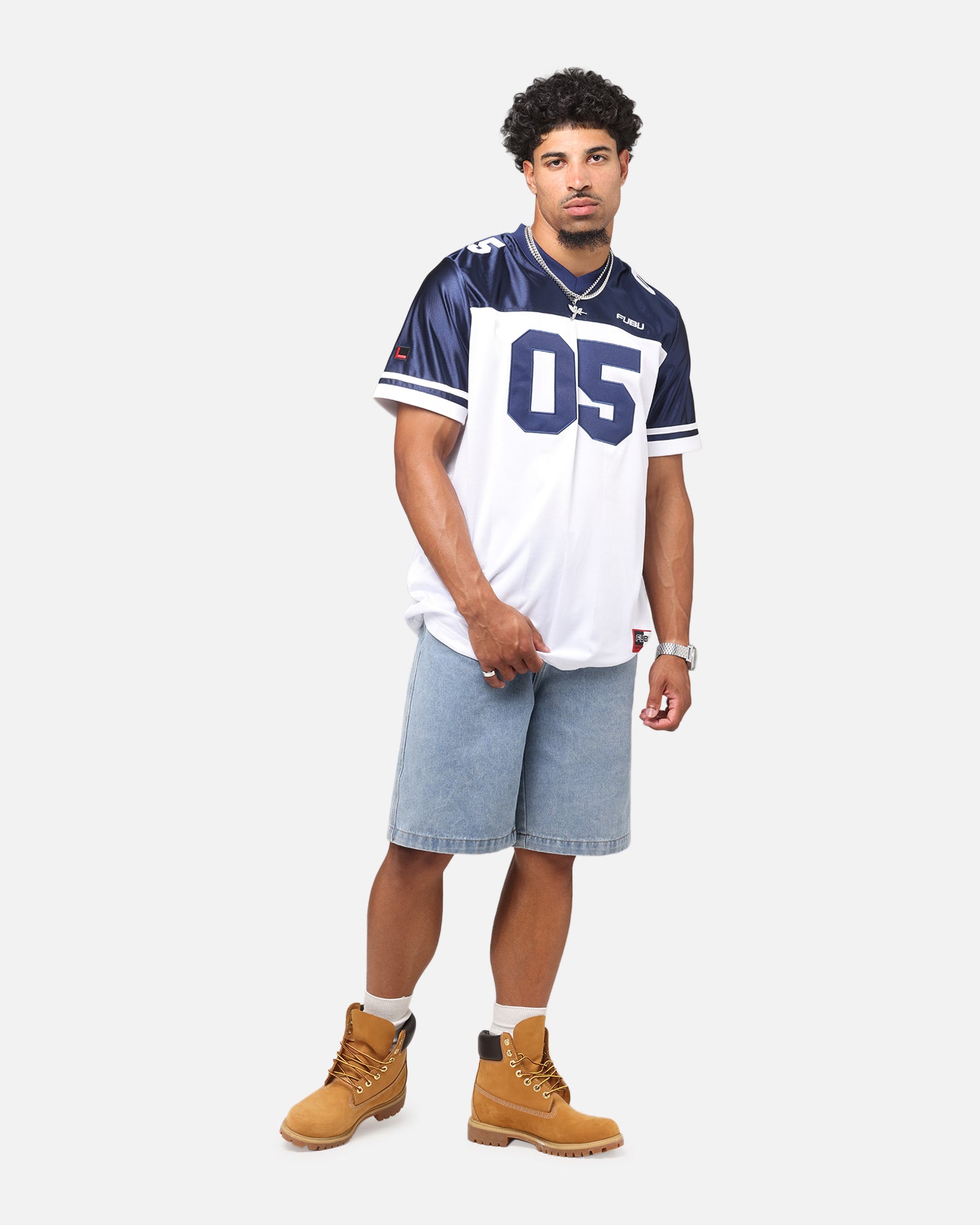 Fubu Football Jersey White/Navy、mySite、zt4zffjzw