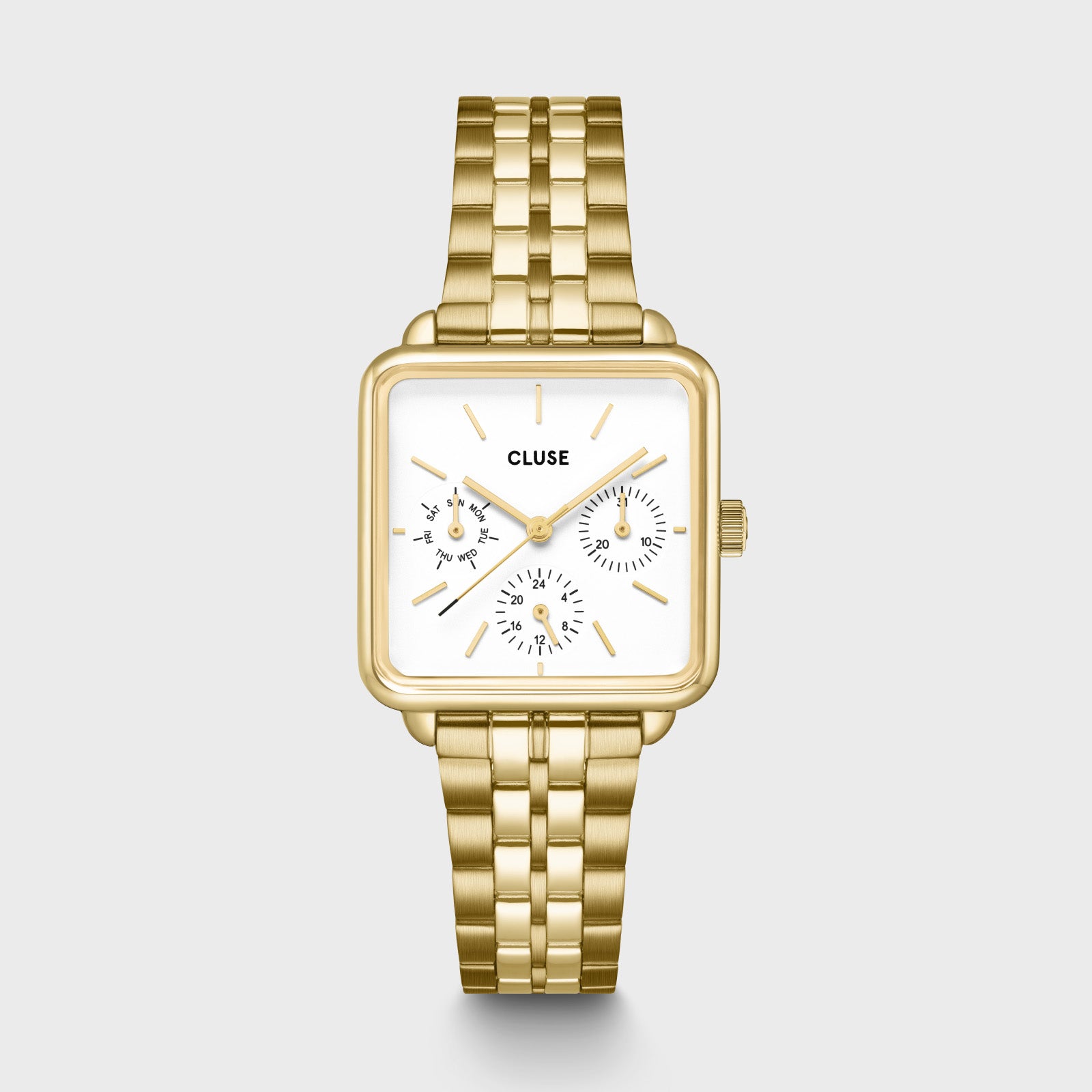 La Tétragone Multifunction Watch Steel, White, Gold Colour、mySite、botmansion