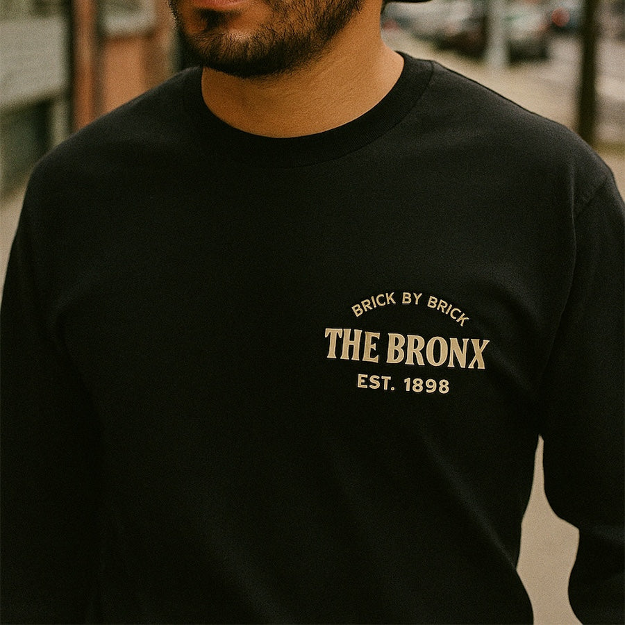 The Bronx: EST. 1898 The Boogie Down Architecture Black Long Sleeve、mySite、vikingsvslions