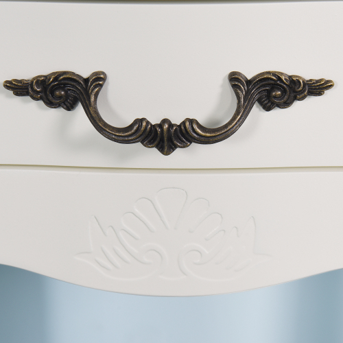 White Bathroom Floor-standing Storage Table with a Drawer、、casual