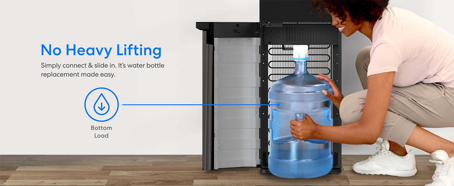 No Heavy Lifting: Simply connect &amp; slide in. It鈥檚 water bottle replacement made easy.