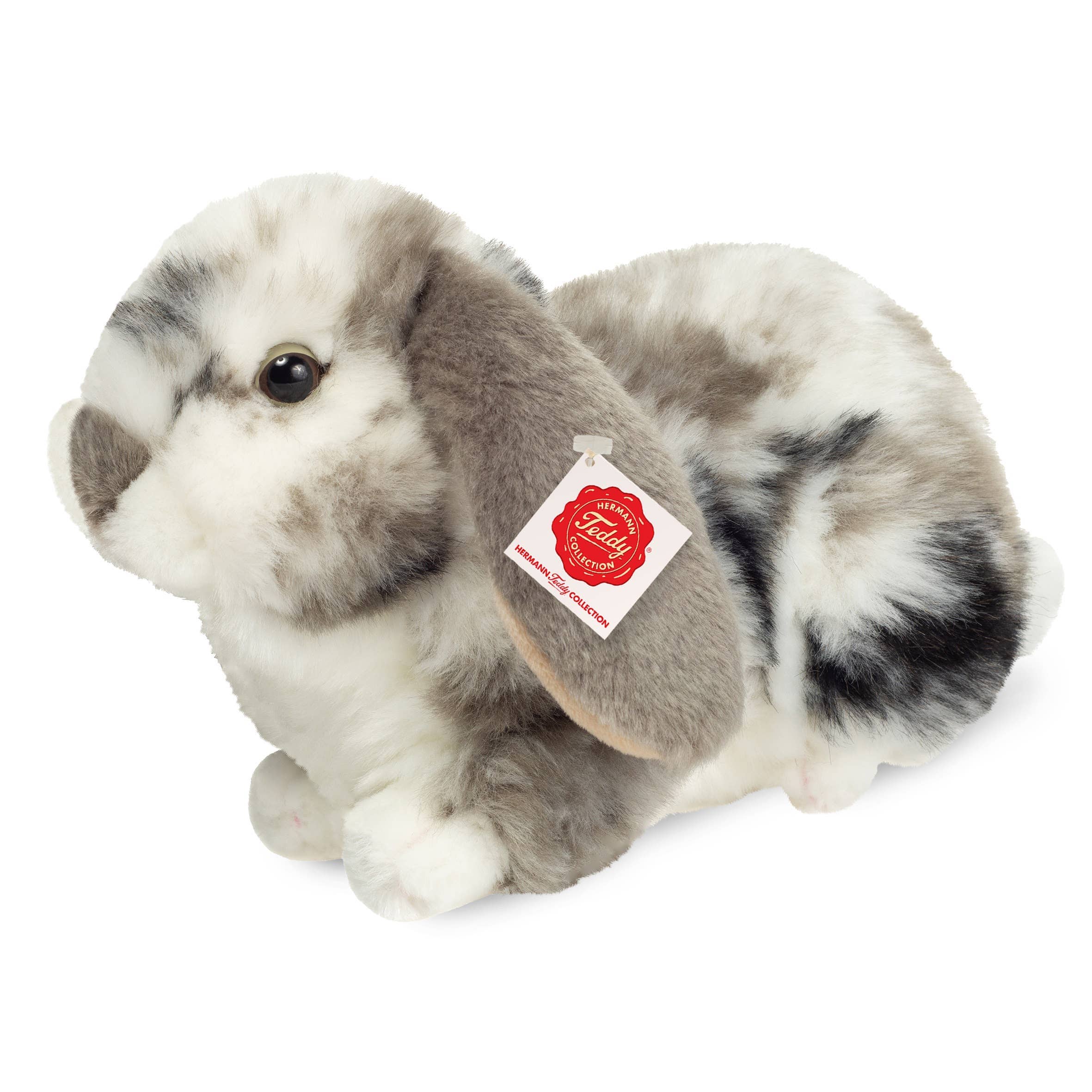 Gray and White Lop Earred Ram Rabbit Plush Toy by Teddy Hermann、mySite、g9winljtr