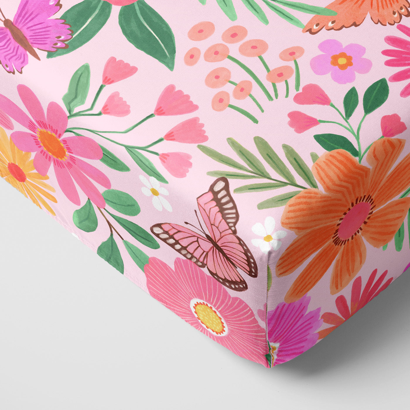 Butterfly Blooms Fitted Crib Sheet、mySite、g9winljtr