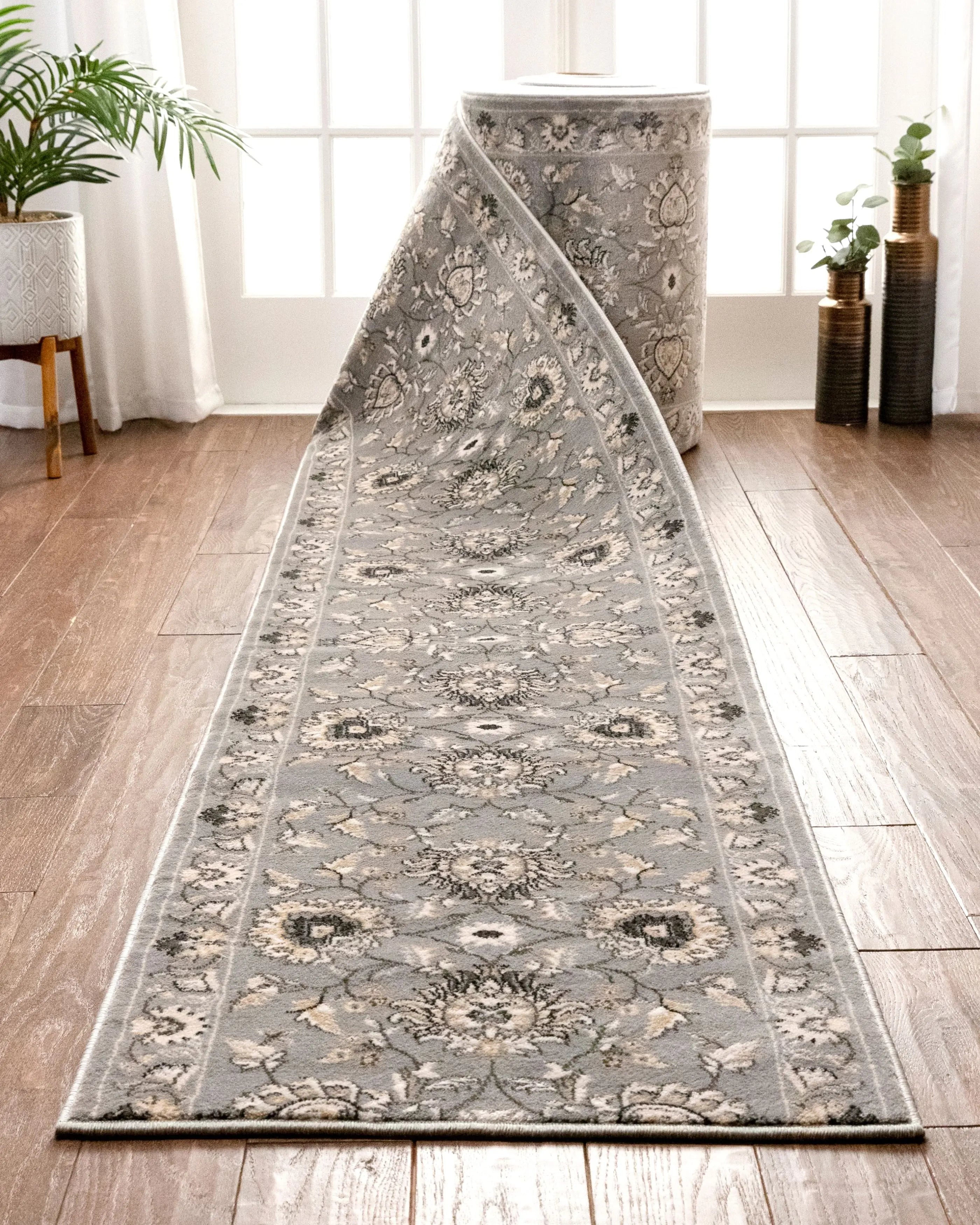 Abbasi Custom Size Runner Traditional Grey Choose Your Width x Choose Your Length Hallway Runner Rug、mySite、gigharbornorthrealestate