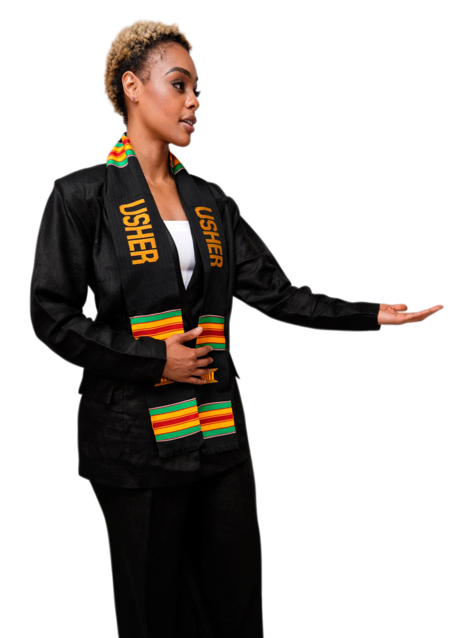 Usher Handwoven Kente Scarf-Sash DP1549、mySite、solidvoid
