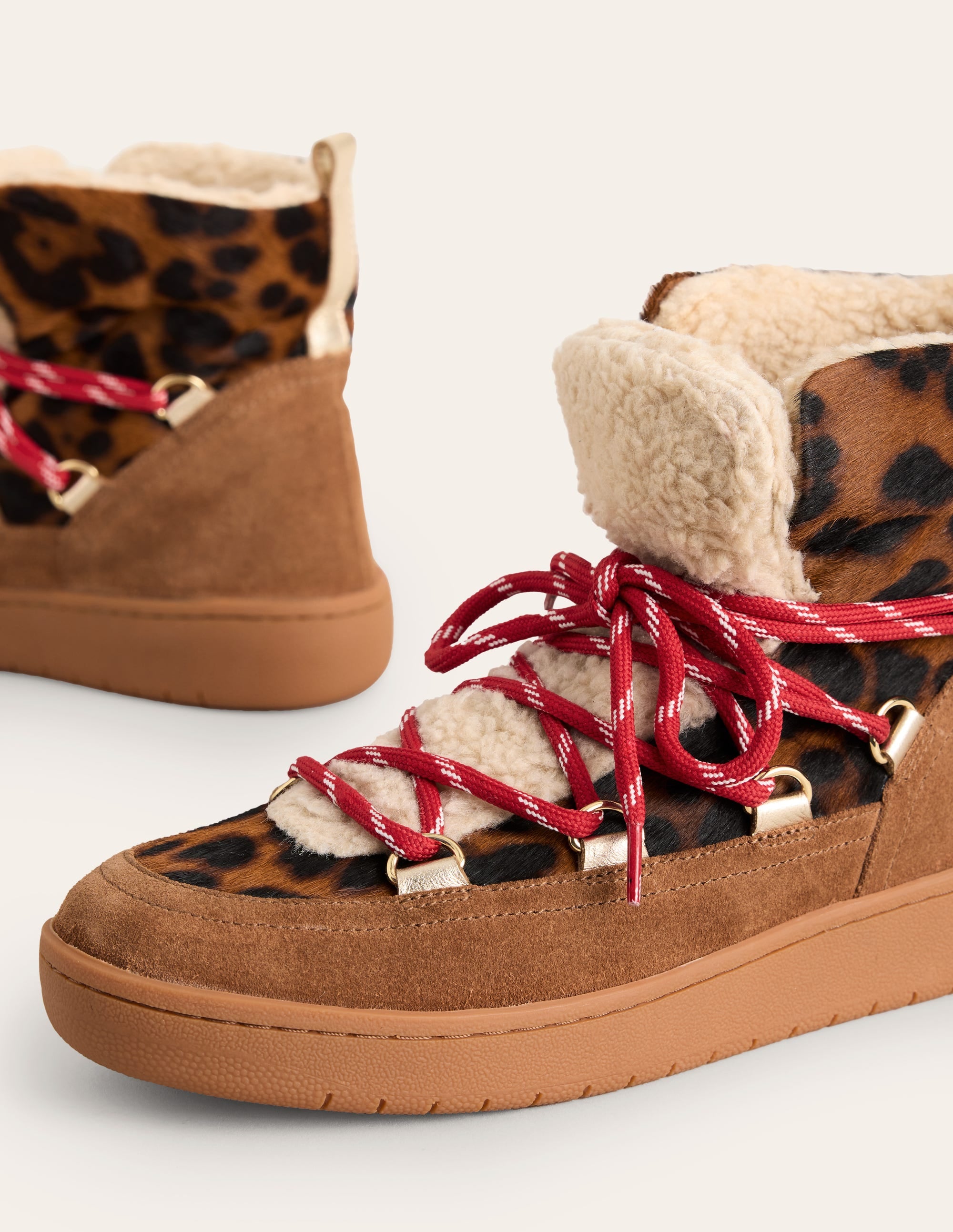  Cosy Lace Up Boot-Dark Classic Leopard、mySite、ashleygrahame