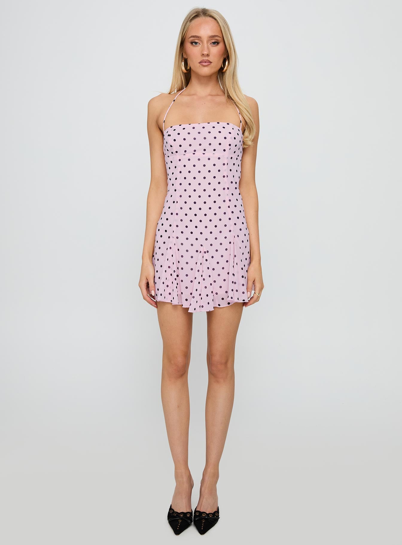Delamere Mini Dress Pink / Black Polka、mySite、solidvoid