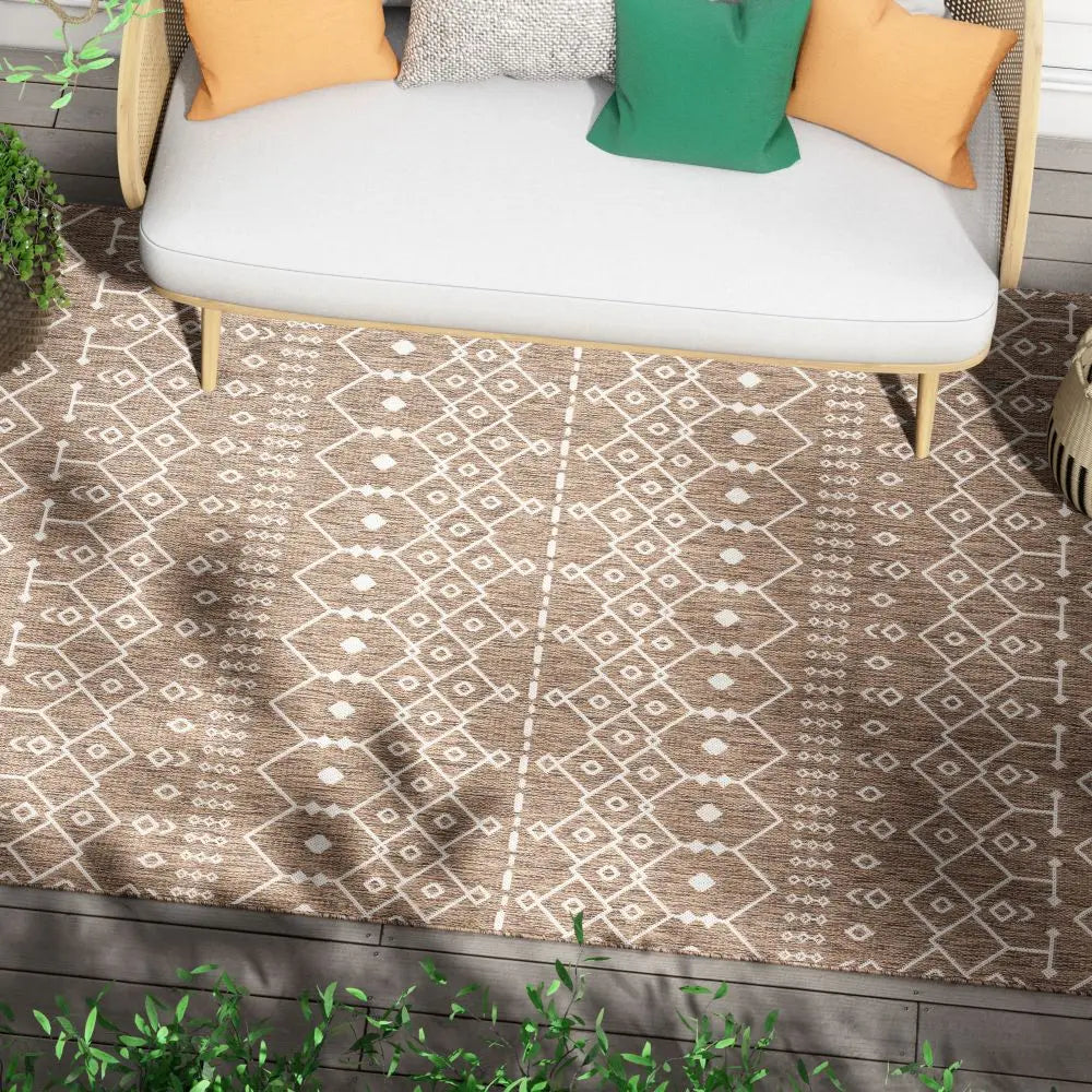 Nord Moroccan Tribal Indoor Outdoor Taupe Flatweave Rug、mySite、gigharbornorthrealestate