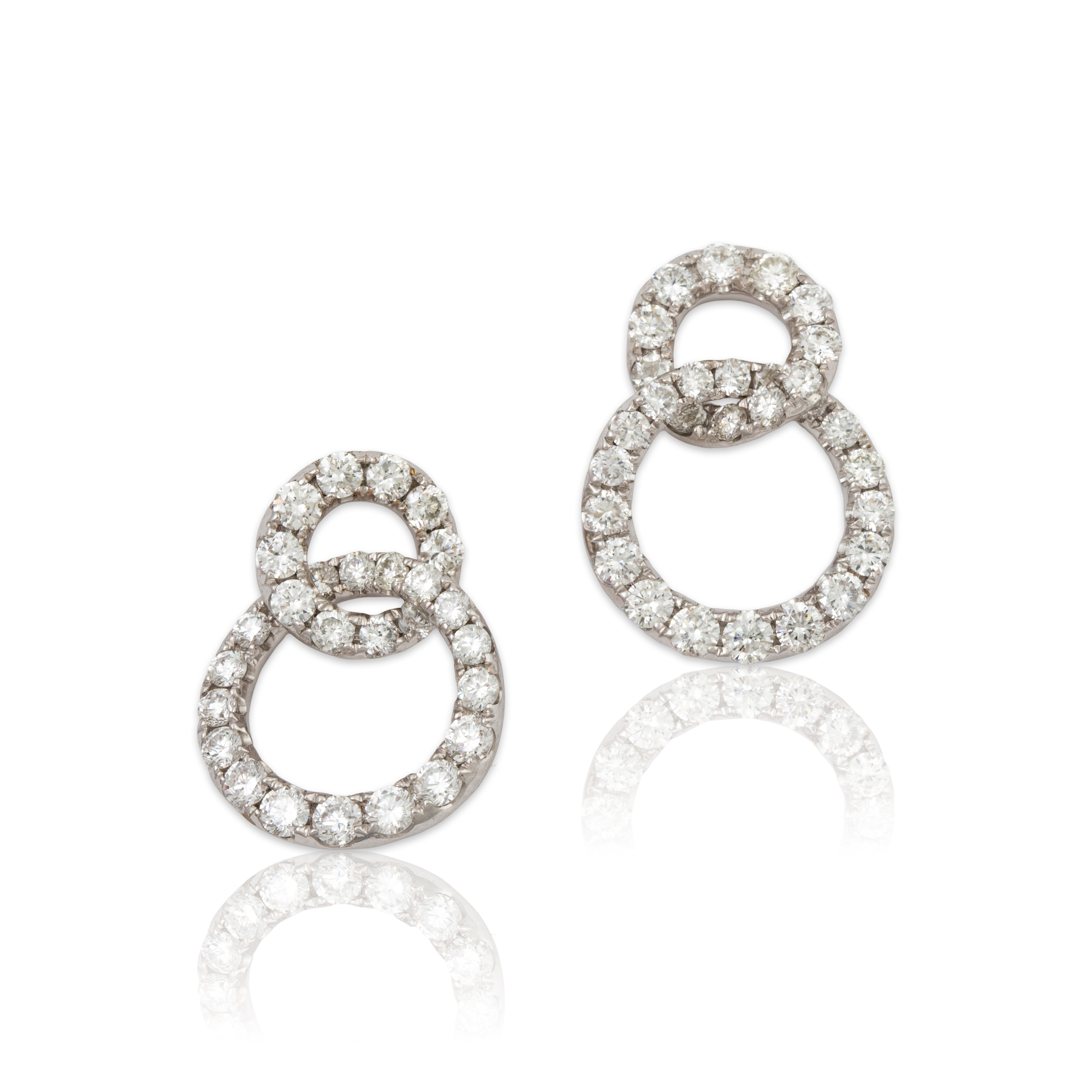 Vintage 14k White Gold 2cttw Diamond Brilliant Loop Earrings、mySite、hinf8tx79