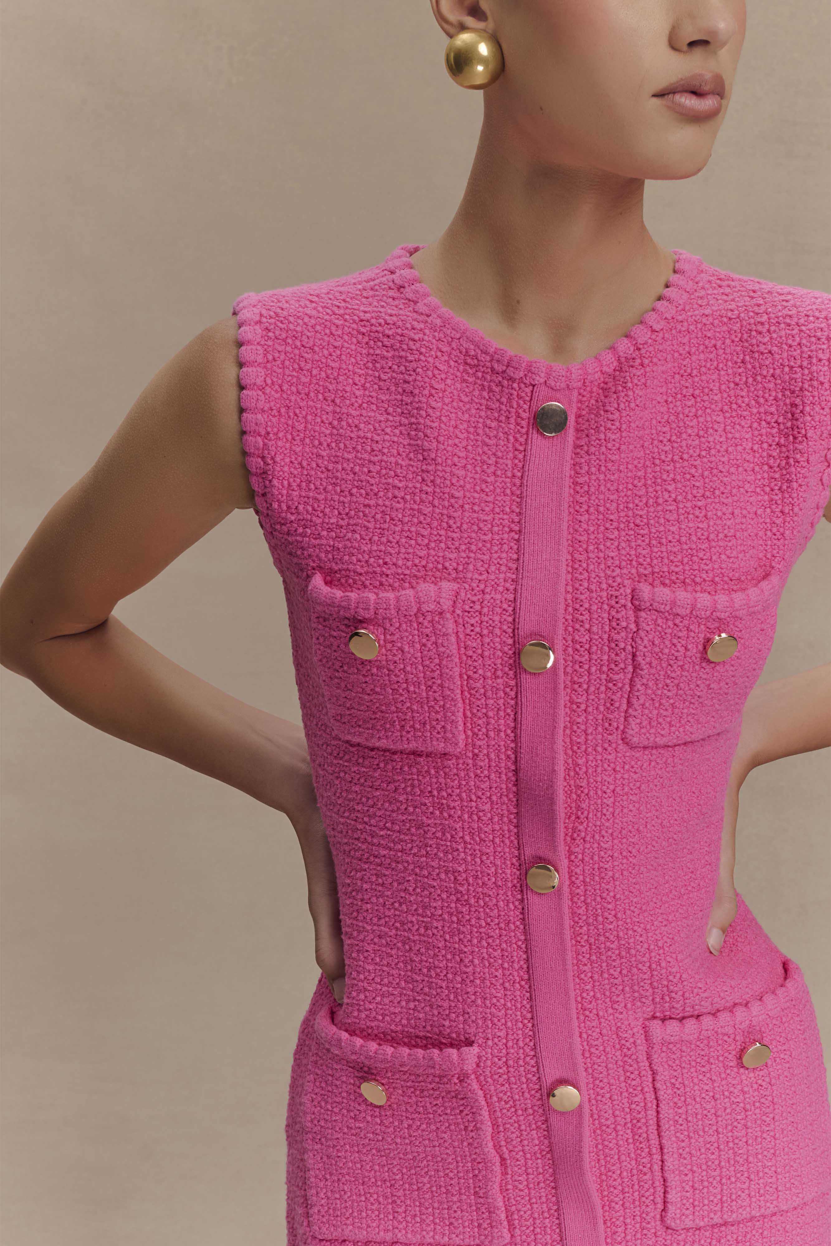 Mia Knit Mini Dress - Pink、mySite、solidvoid
