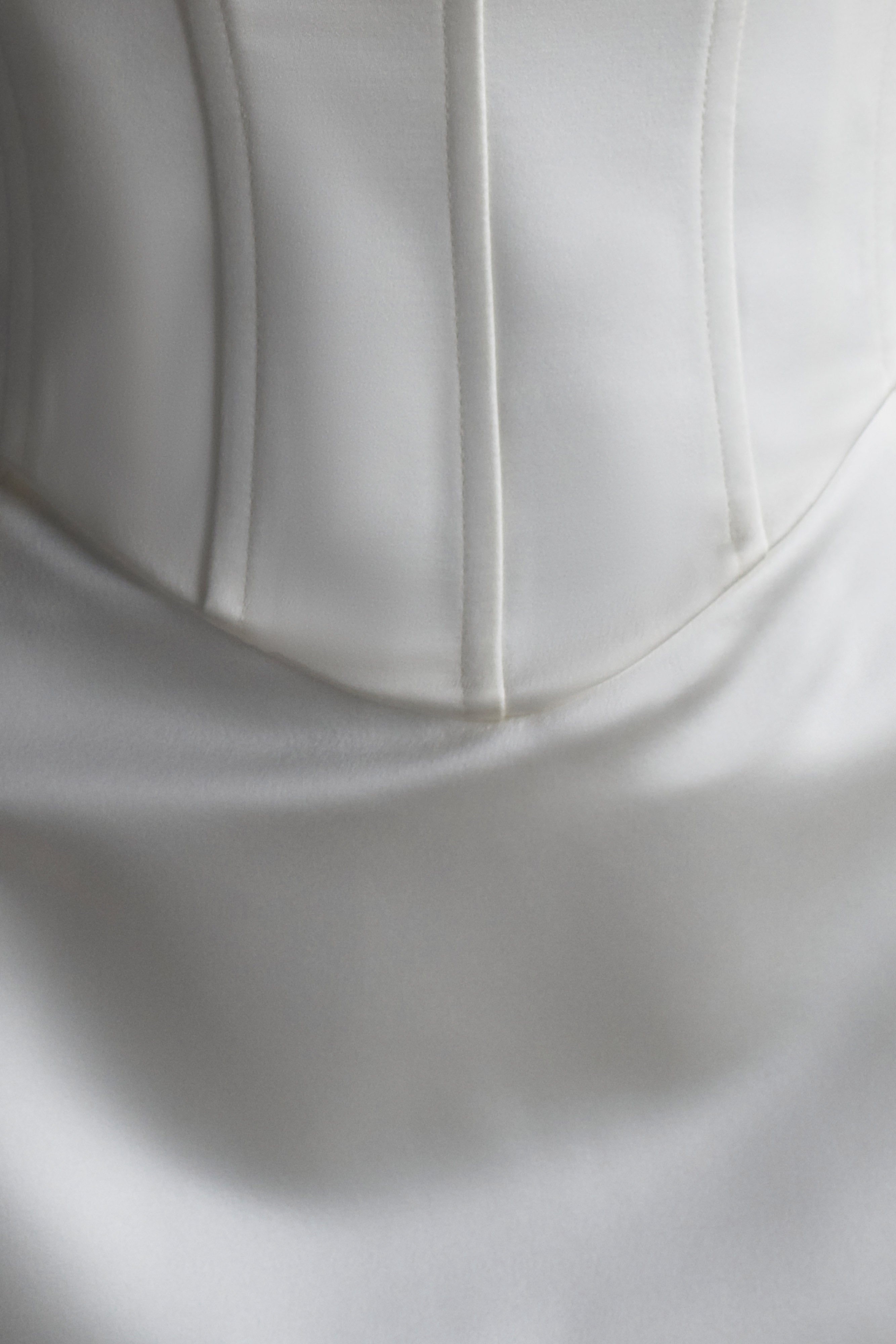 Isabel Satin Corset Mini Dress - White、mySite、solidvoid