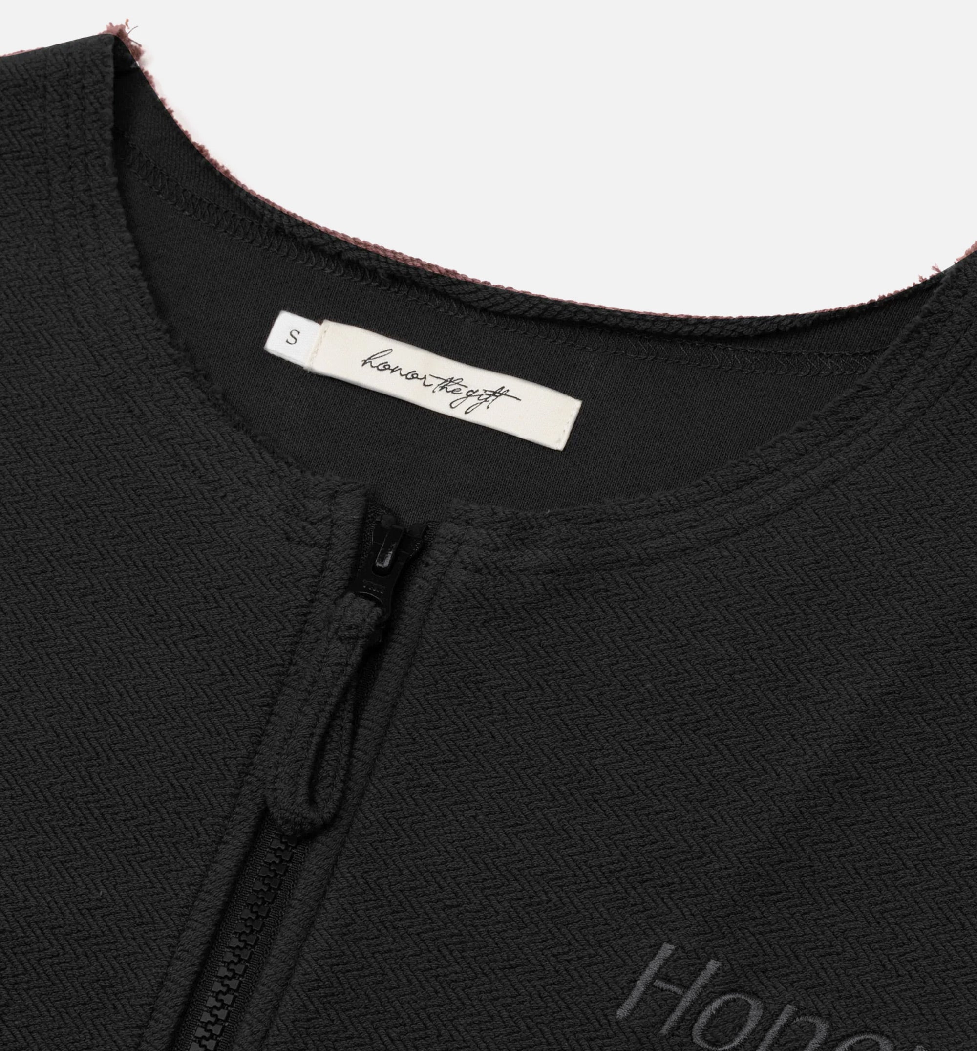 Round Crop Zip Crew Womens Sweatshirt - Black、mySite、i-lightchina