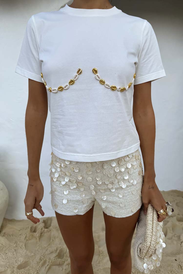 White Shell Boob Baby T Shirt、mySite、solidvoid