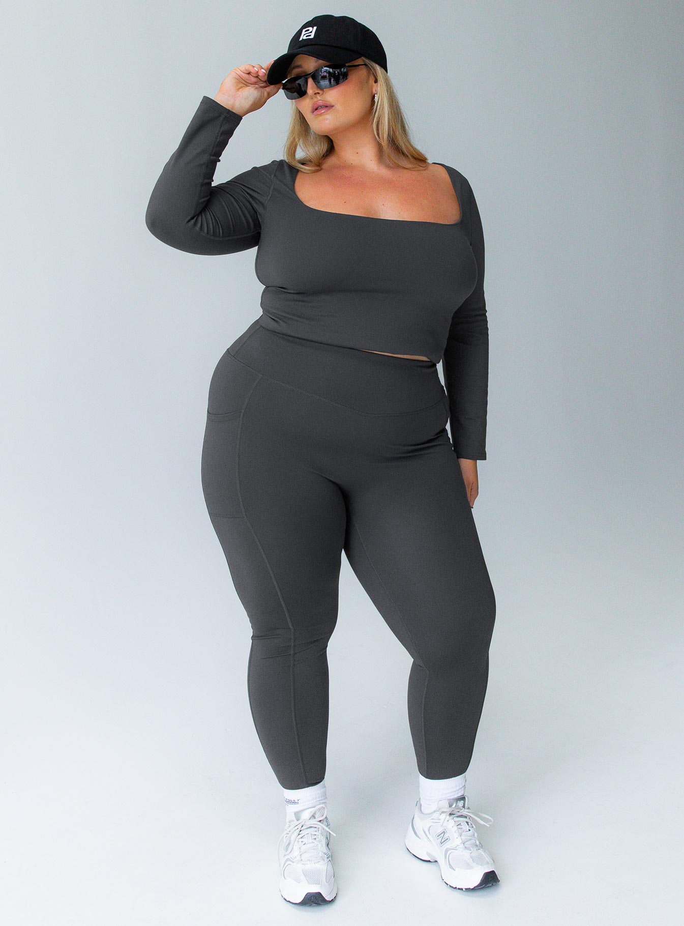 Unstoppable Activewear 7/8 Leggings Grey Curve、mySite、solidvoid