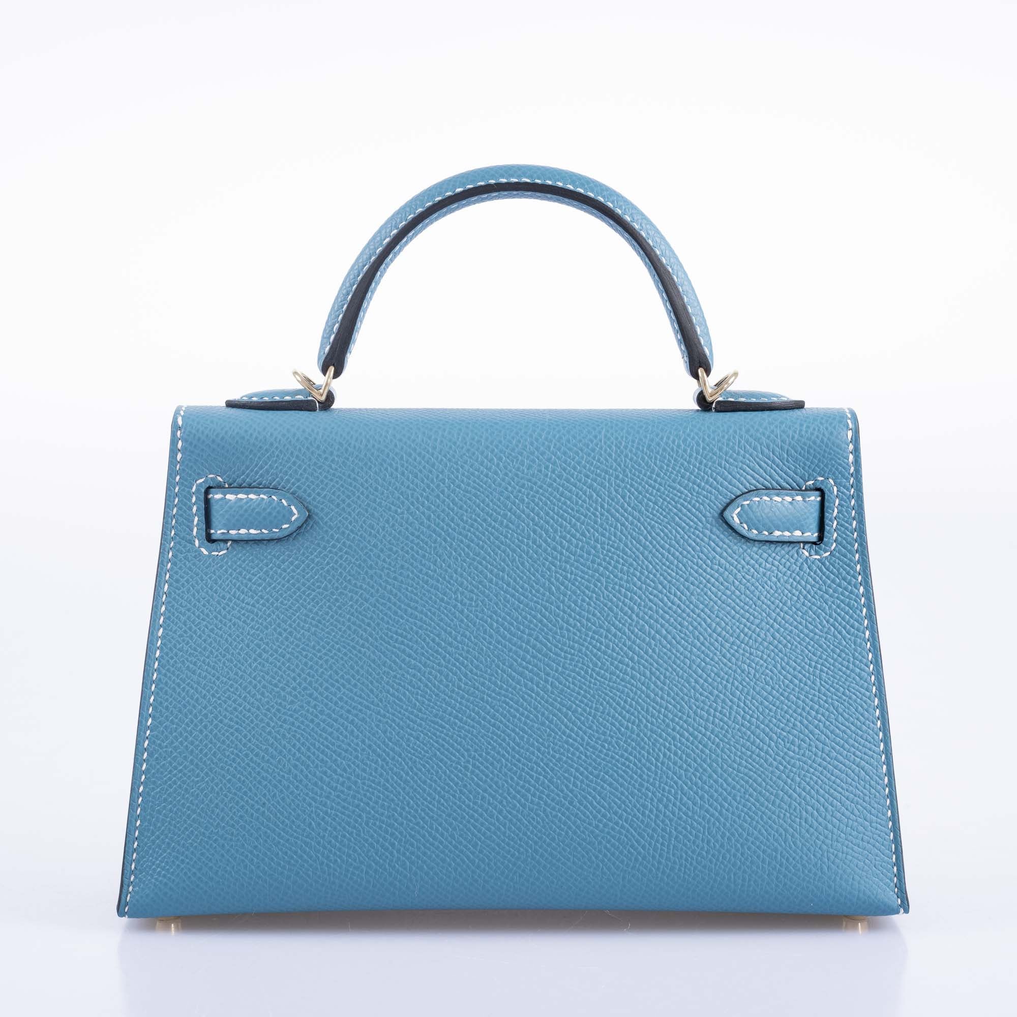 Hermès Kelly 20 Mini II Sellier Blue Jean Epsom Palladium Hardware、mySite、garminoutage.com