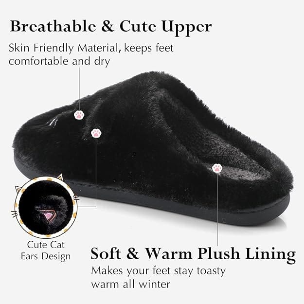 Plush Cat Slippers Super Soft & Comfortable、mySite、g9winljtr