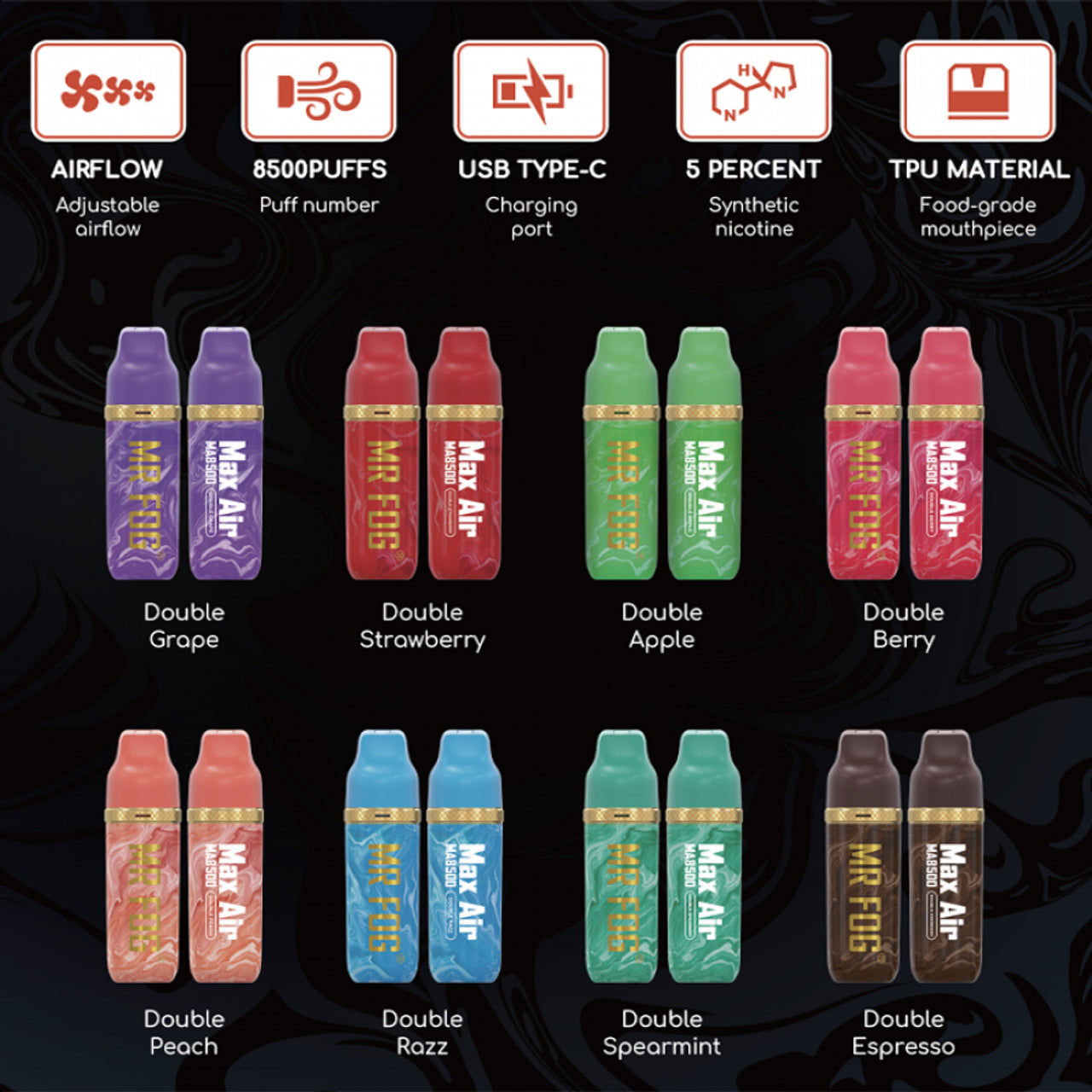 Mr. Fog Max Air MA8500 Disposable Vape 17mL、mySite、zt4zffjzw