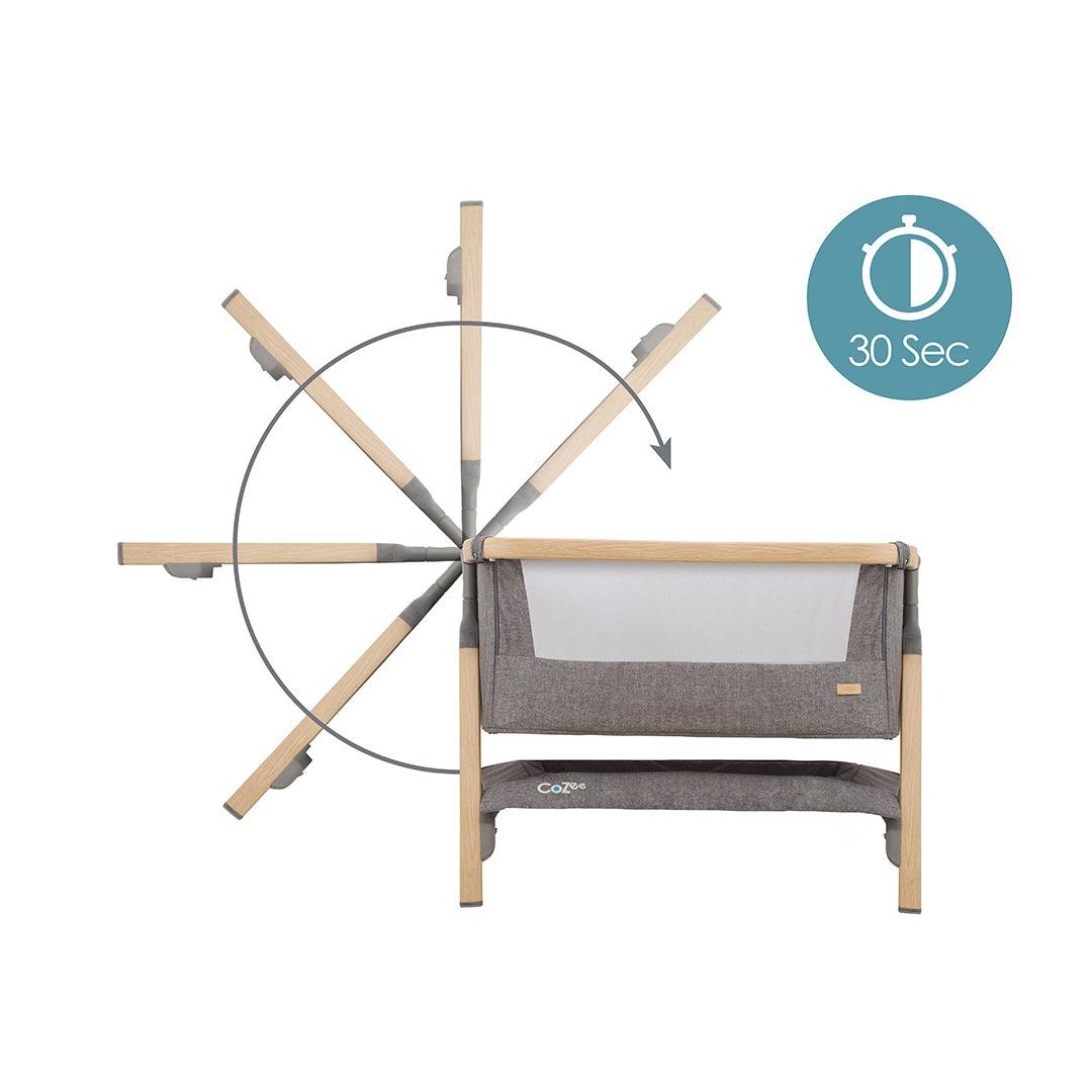 Tutti Bambini CoZee Bedside Crib - Oak and Charcoal、mySite、merchandisen