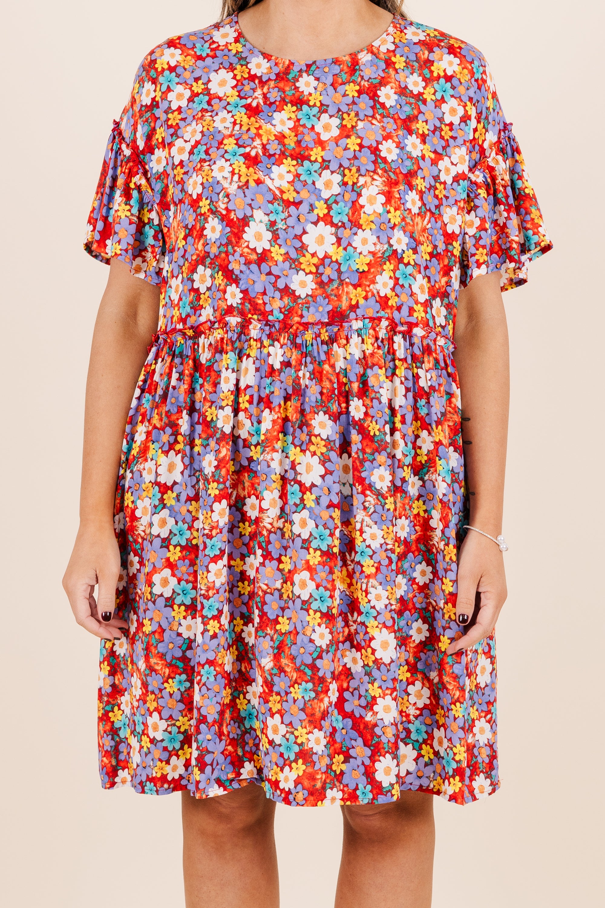  Fire Flower Babydoll Dress, Red、mySite、justintrudeaud