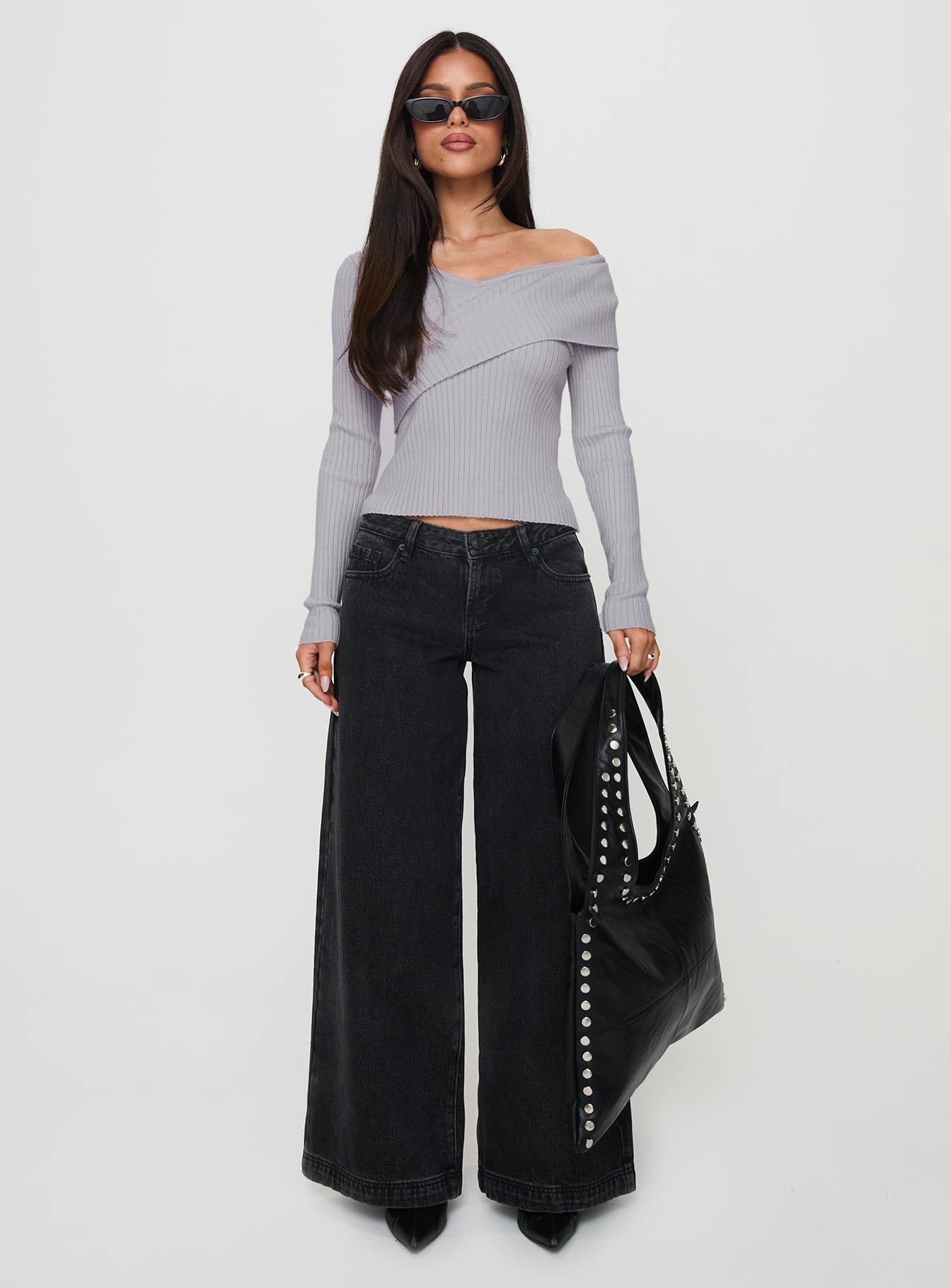 Nolia Long Sleeve Top Grey、mySite、solidvoid