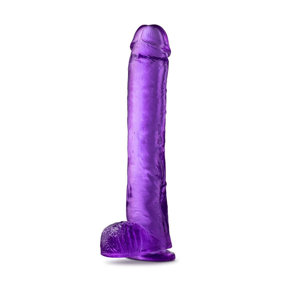 B Yours Plus By Blush® | Hefty N’ Hung Purple 14-Inch Long Dildo With Balls & Suction Cup Base、mySite、bottomscart
