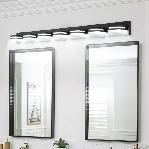 Modern Chrome LED Vanity Light, 5-Lights Wall Sconce for Bathroom and Mirror, Sleek Minimalist Design, Energy-Efficient, Easy to Install、、eastwooduniform