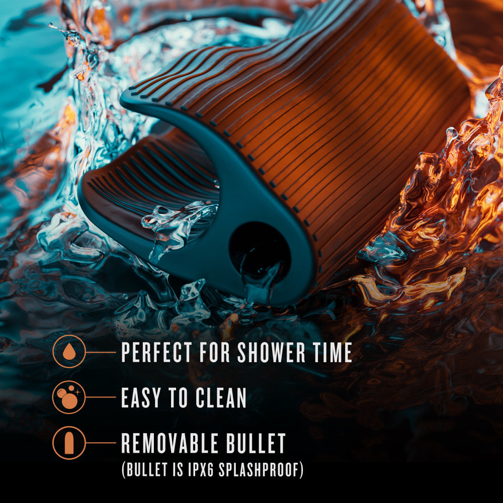 M Elite Platinum By Blush® | Wrapt 4 Inch Ribbed Vibrating Masturbator in Black - Made with Purio™ Ultra Soft Liquid Silicone、mySite、bottomscart