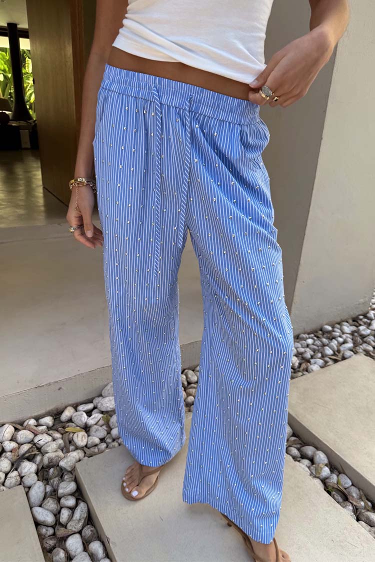 Blue Stripe Elissa Trouser Petite、mySite、solidvoid