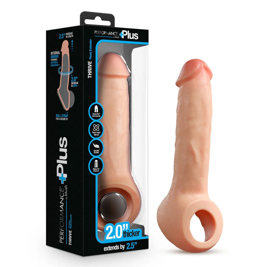 Thrive 8.75 Inch Realistic Dual Density Silicone Penis Extender Sleeve、mySite、bottomscart