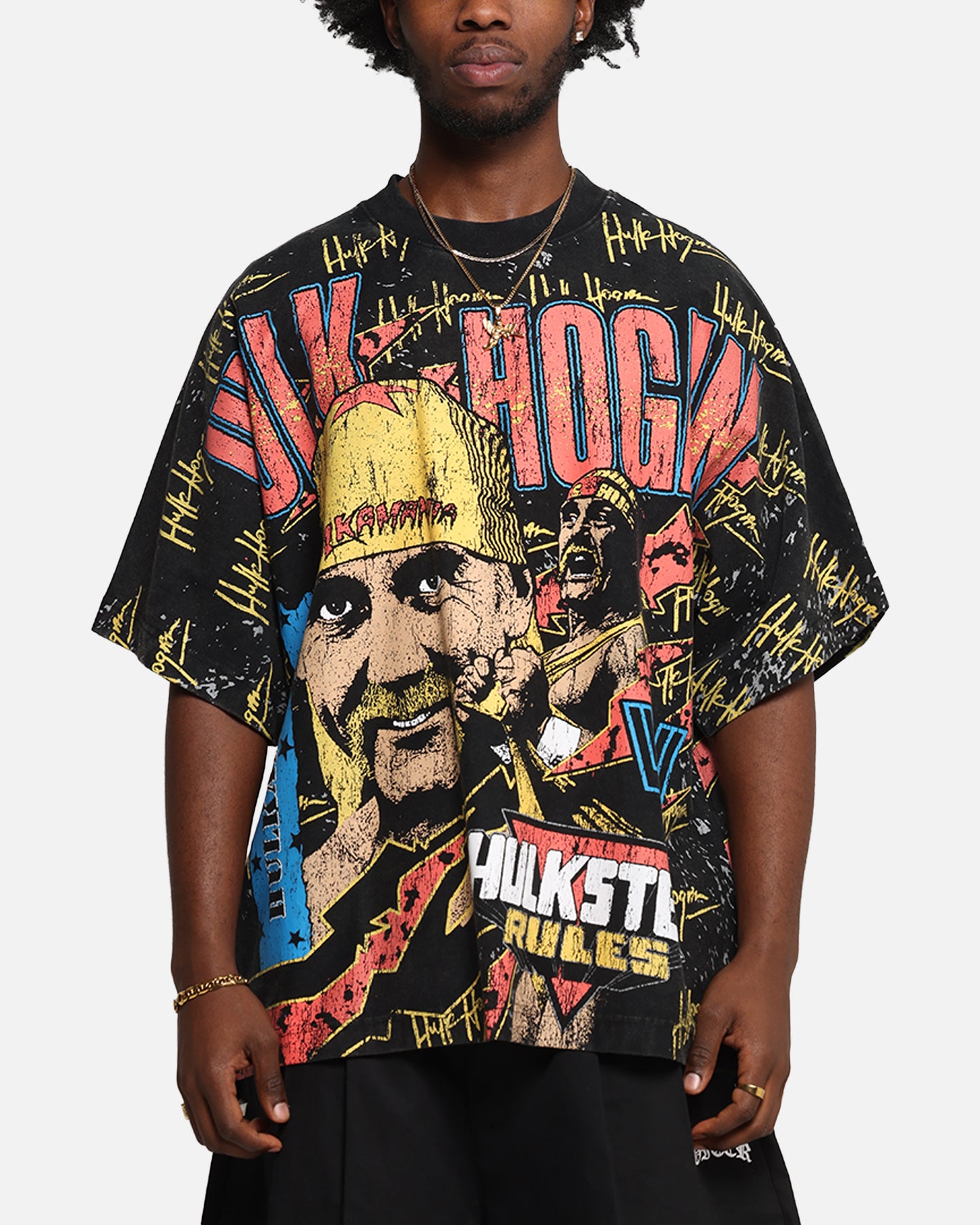Culture Kings X WWE Hulk Hogan All Over Print T-Shirt Black、mySite、zt4zffjzw