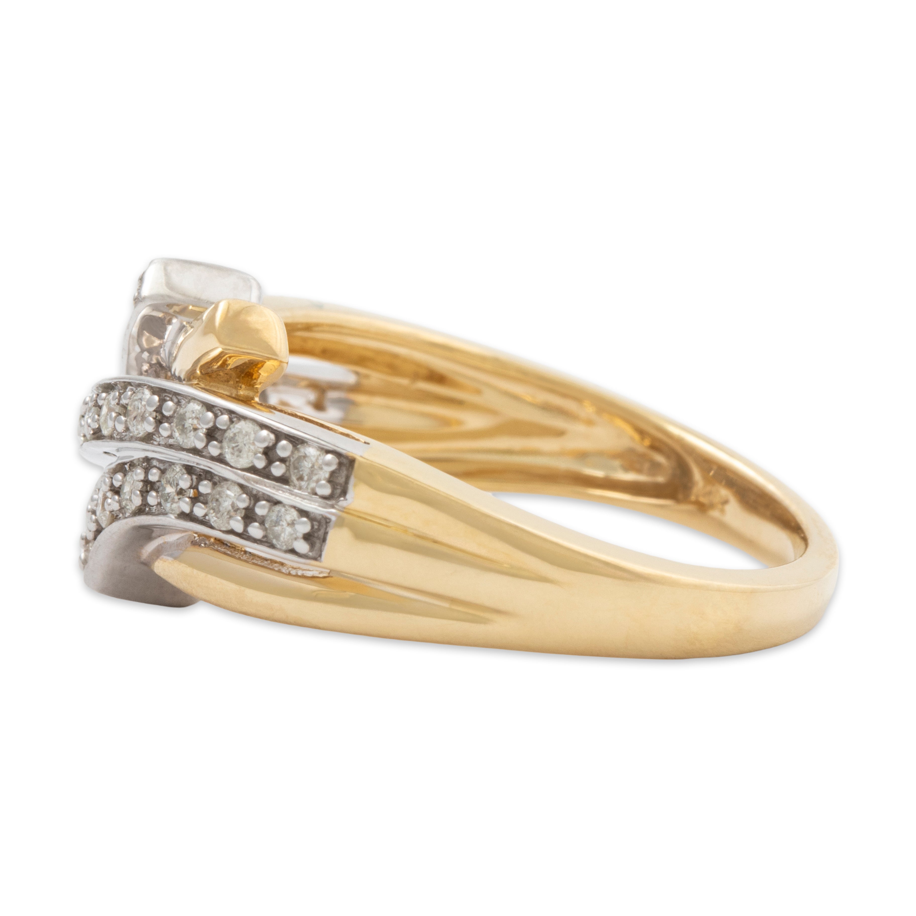 Vintage 14k Yellow Gold .24cttw Diamond Brilliant Bypass Ring 7.00、mySite、hinf8tx79