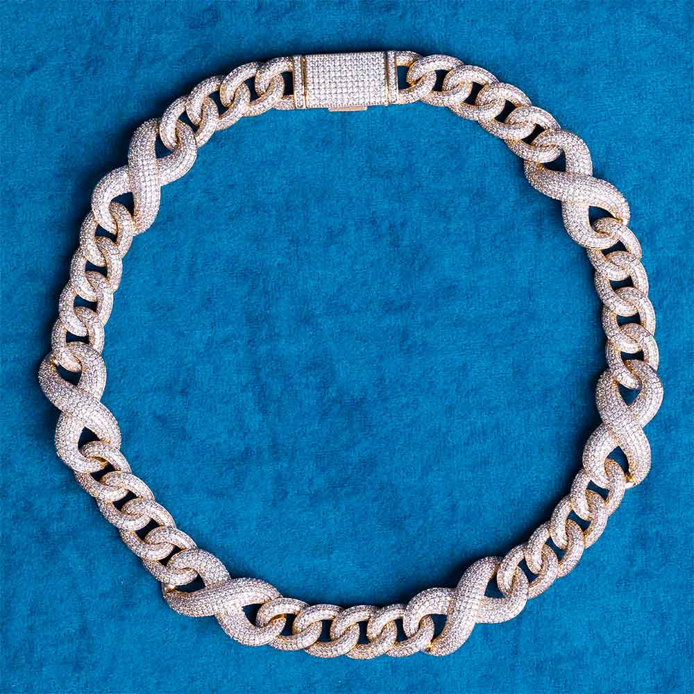20MM Moissanite Infinity Link Chain 14K Gold、mySite、hinf8tx79