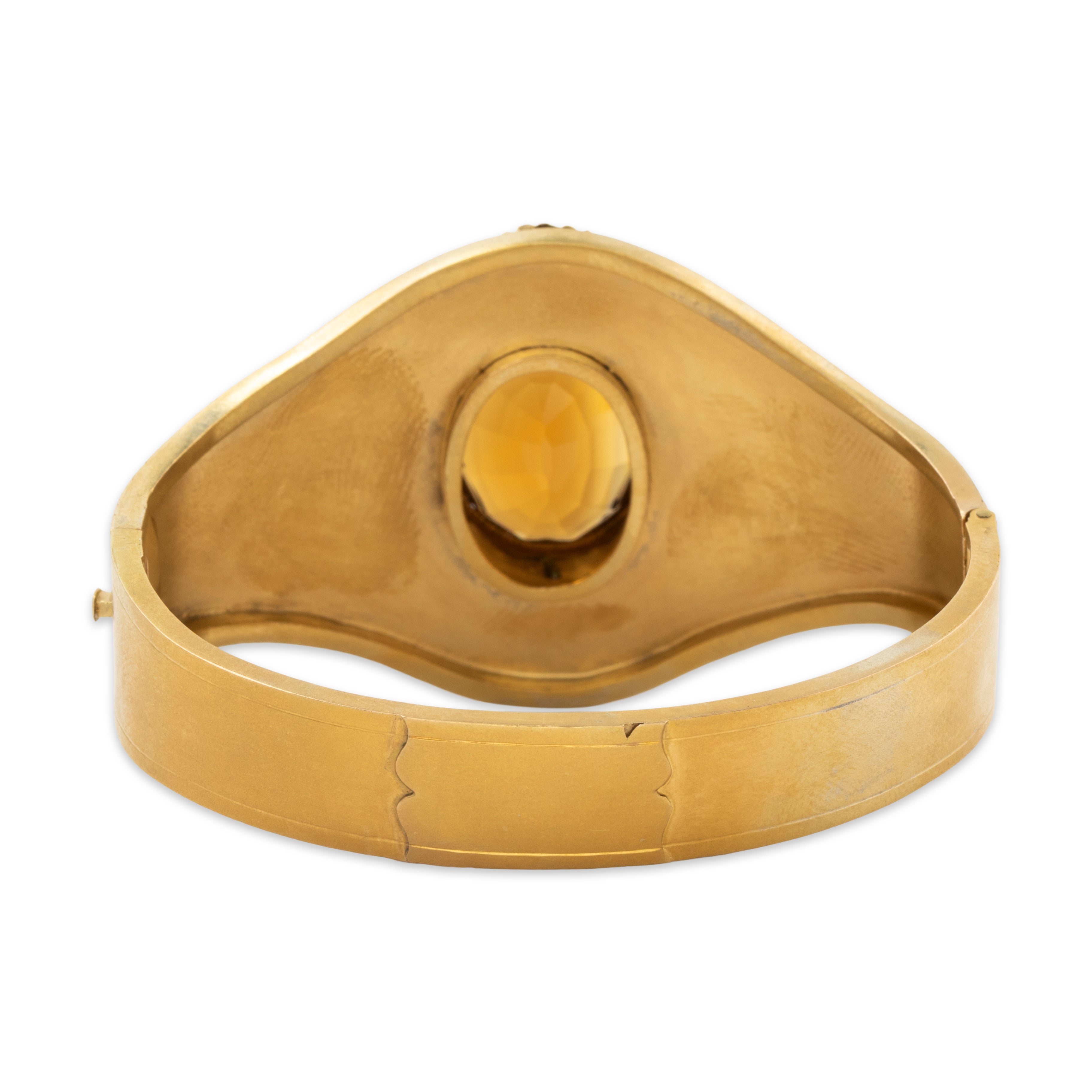 Antique Victorian 14k Yellow Gold 15.96ct Citrine Statement Hinged Bracelet 6.5、mySite、hinf8tx79