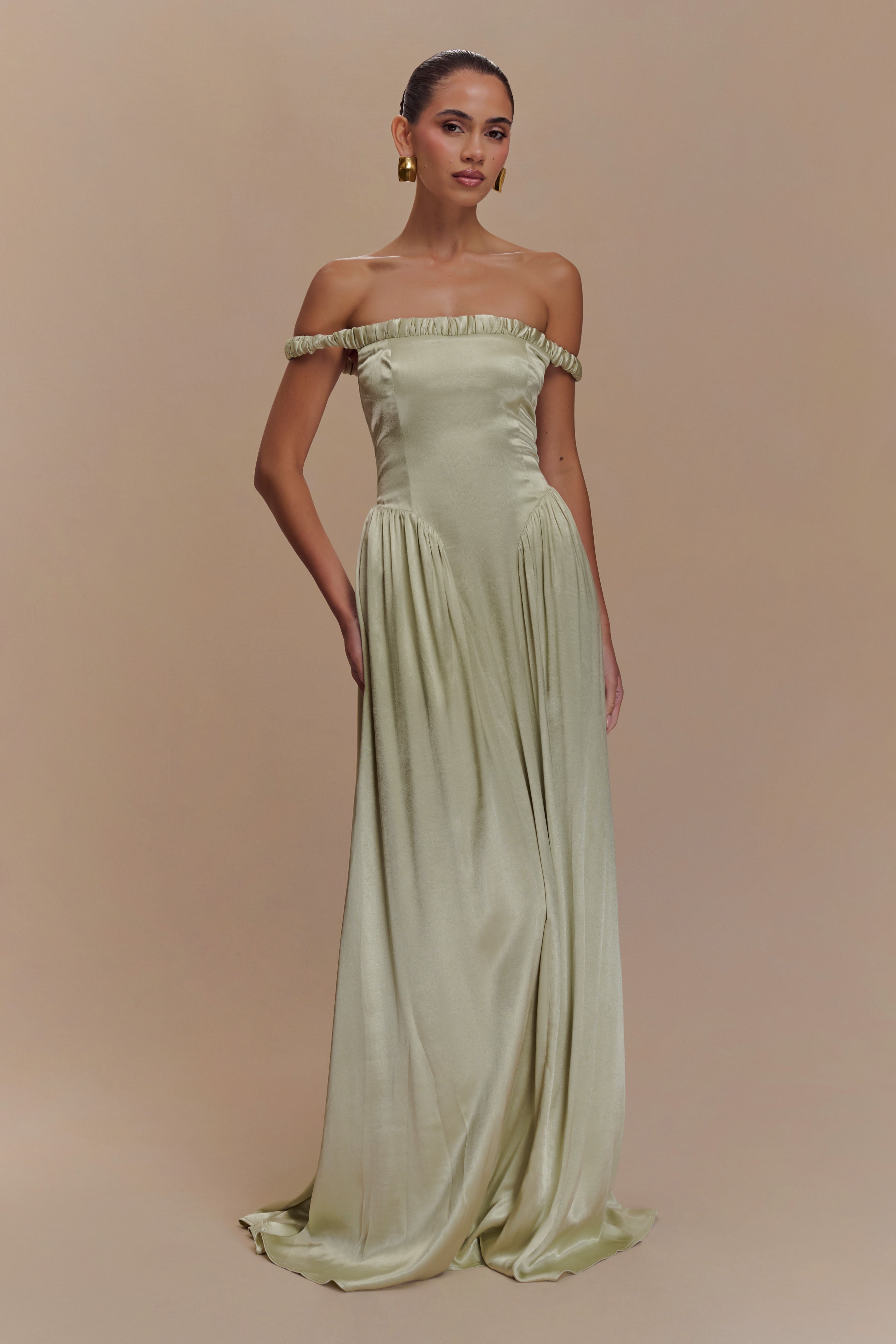 Coco Dropped Waist Maxi Dress - Sage、mySite、solidvoid