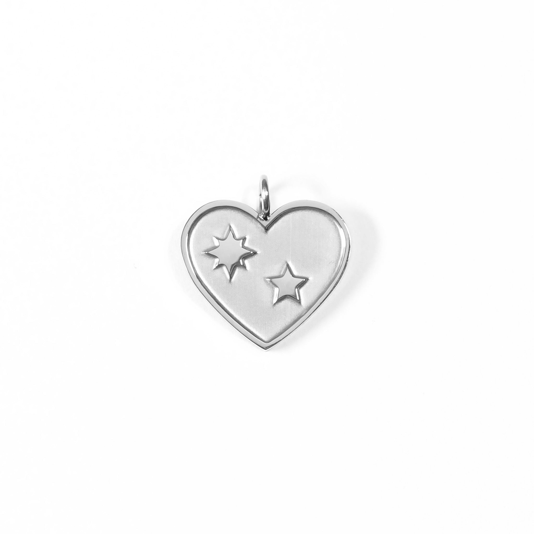 18K Gold PVD Coated Stainless Steel Heart with Stars Charm / PDL0009、mySite、dreamappss