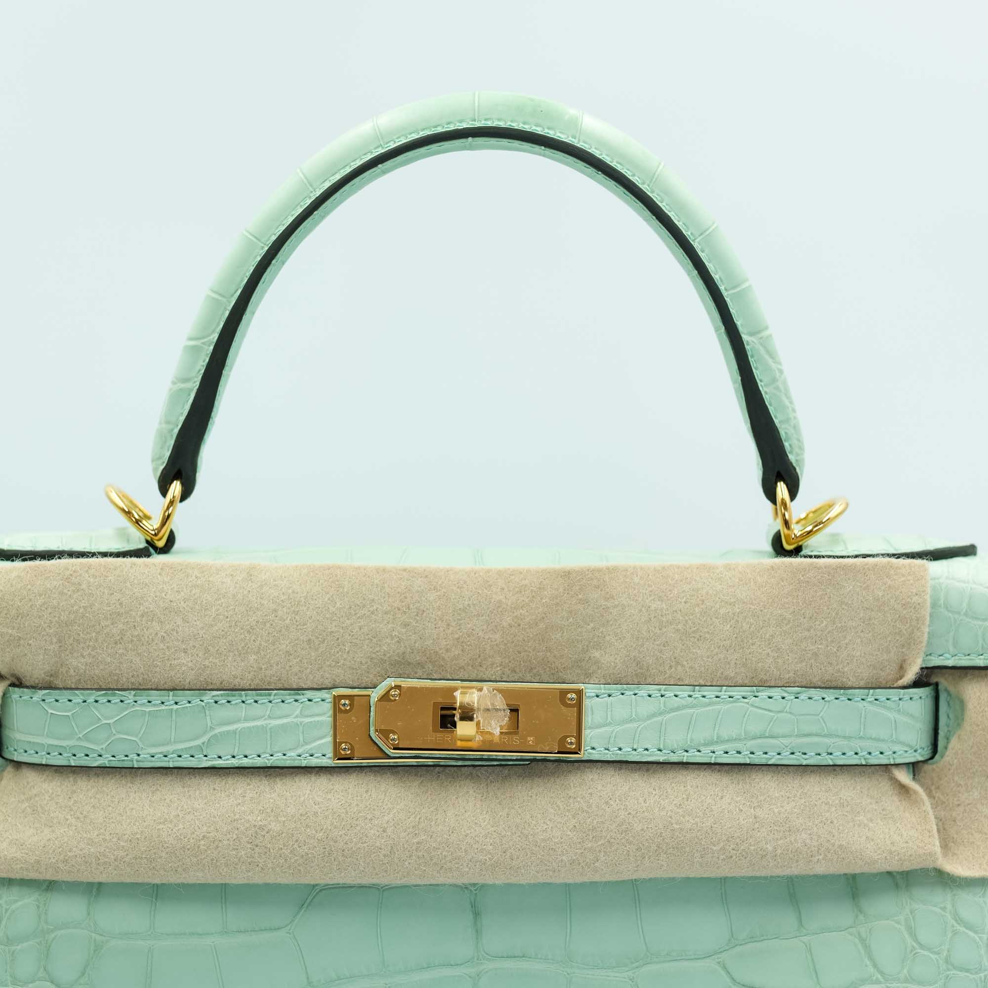 Hermès Kelly 28 Retourne Vert d'Eau Matte Alligator with Gold Hardware、mySite、garminoutage.com