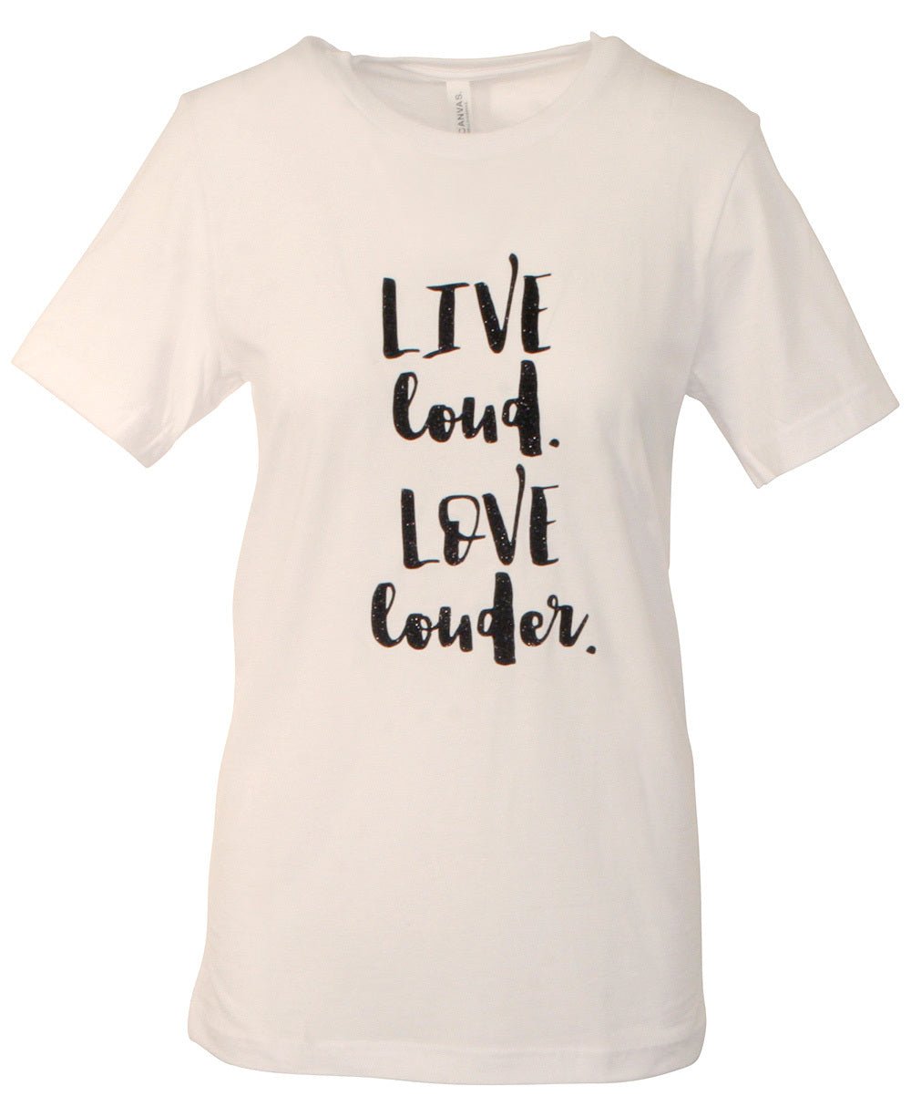 Live Loud Love Louder, Women’s Motivational Tee、mySite、topwebapps