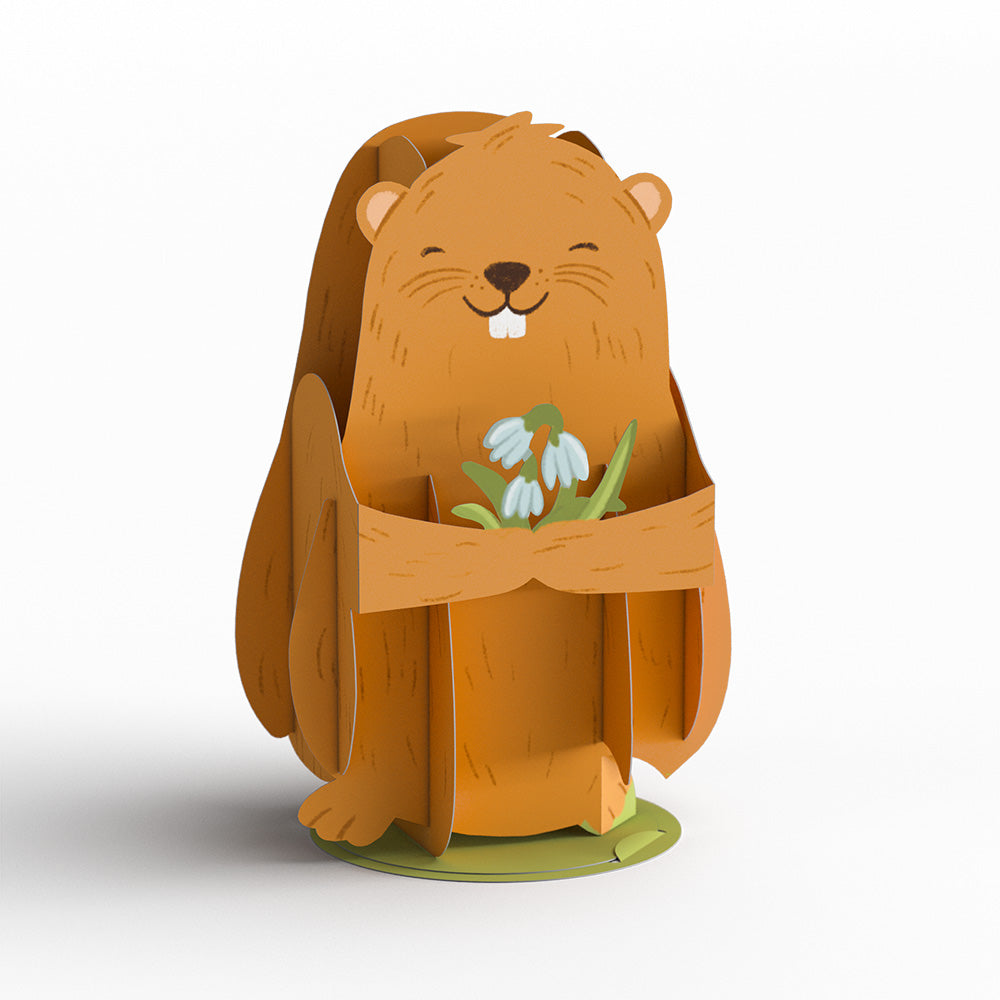 Happy Groundhog Day Card with Pop-Up Gift、mySite、solidvoid