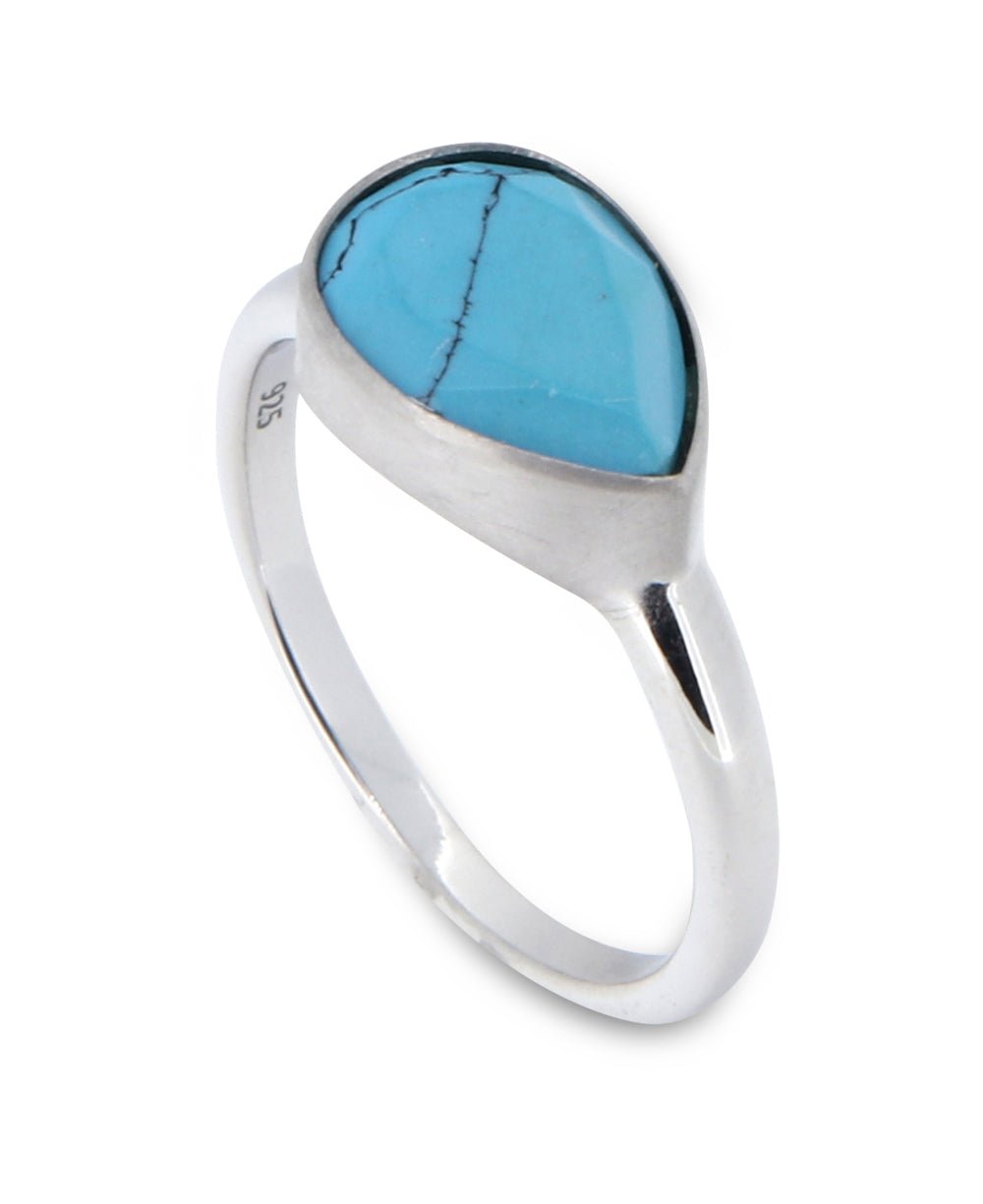 Turquoise Teardrop Shaped Gemstone Sterling Ring、mySite、topwebapps