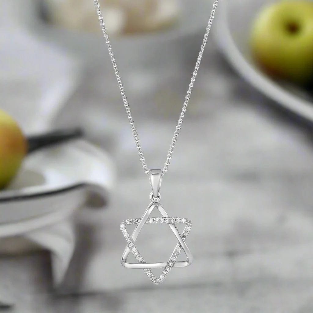 Bold Star of David Diamond Necklace - 14k Yellow or White Gold、mySite、topwebapps
