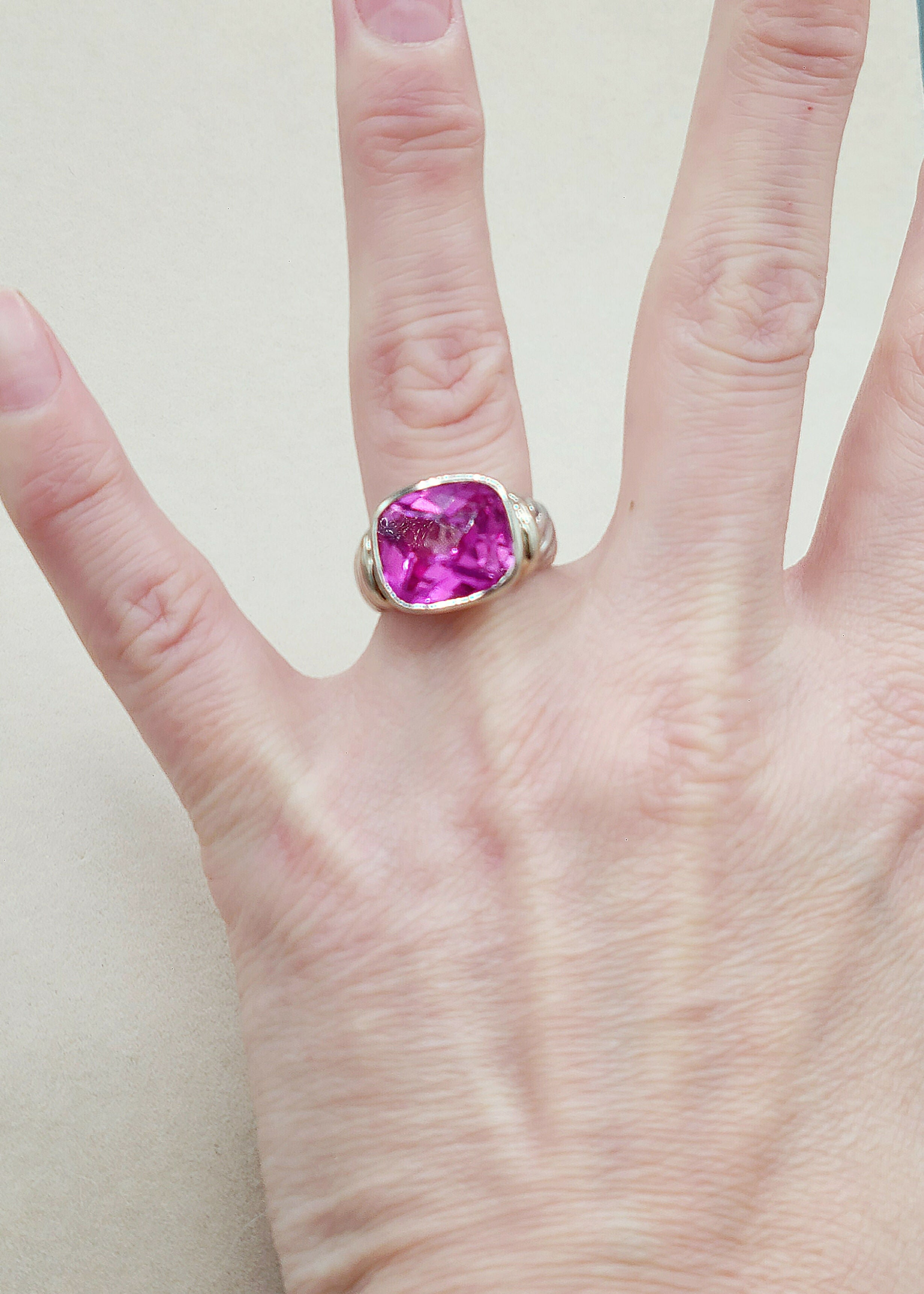 David Yurman Noblesse Ring Pink Tourmaline Silver & 14K Gold、mySite、hinf8tx79